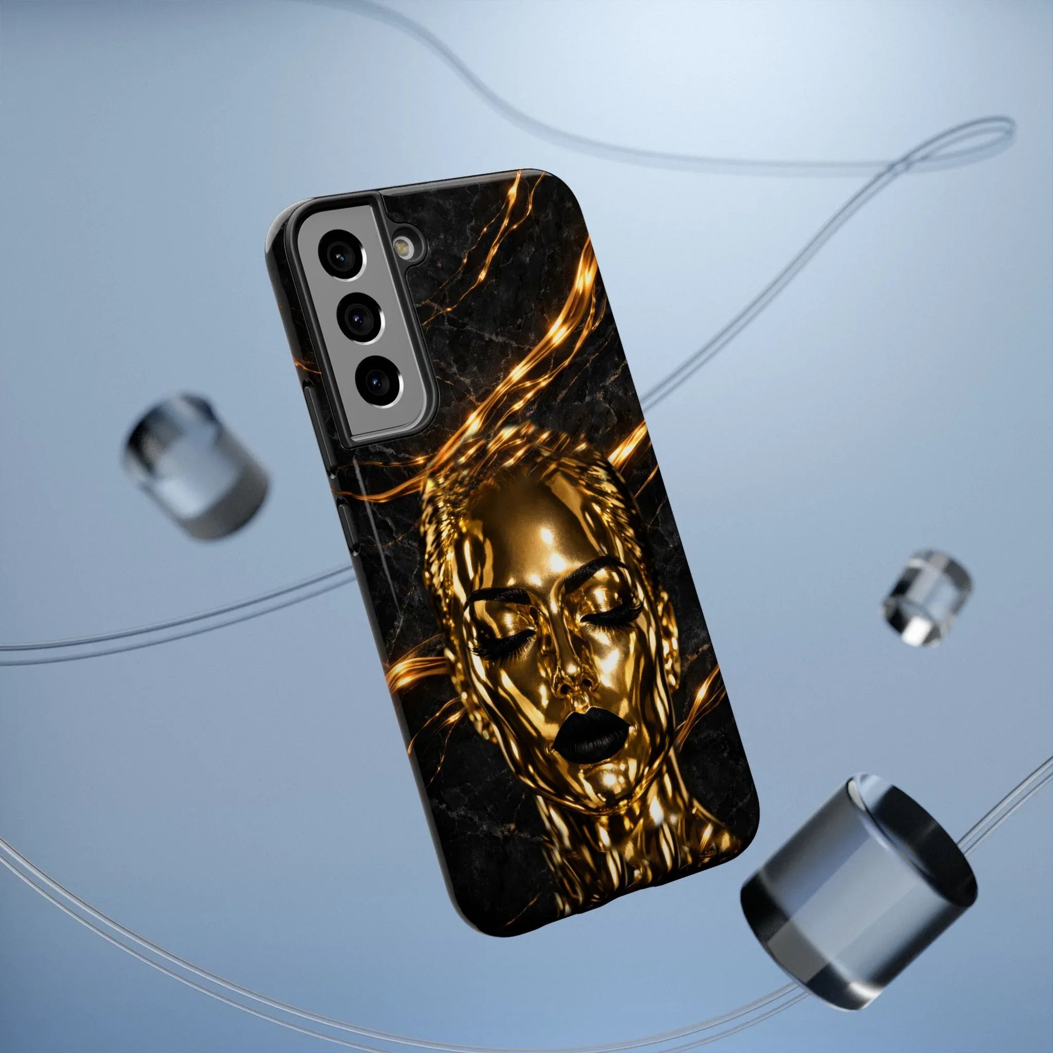 Luxury Gold Portrait Phone Case for iPhone 11-17 and Galaxy S21-S25 - KARARMDESIGN