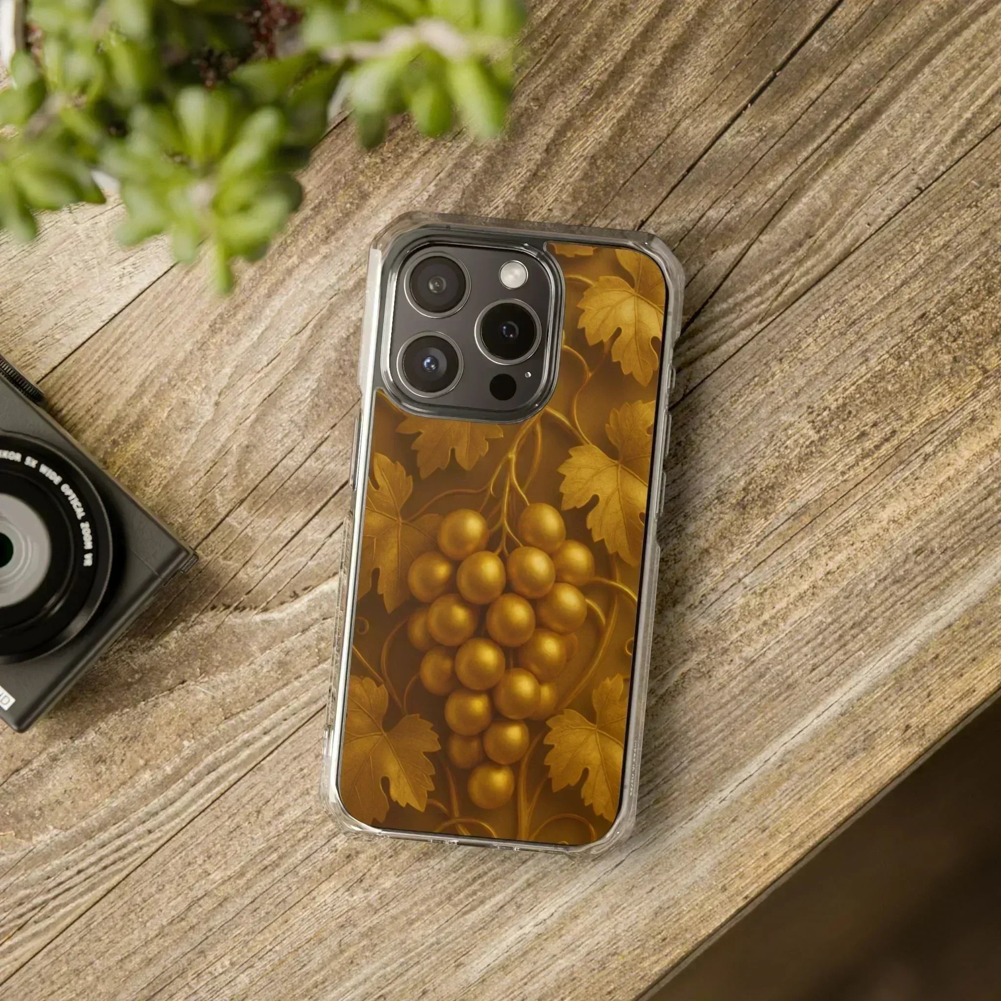 Golden Grapes Phone Case for iPhone 14–16 - KARARMDESIGN