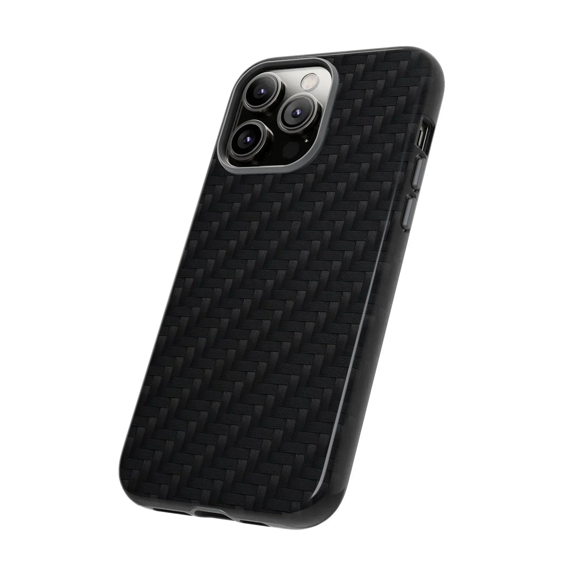 Black Carbon Phone Case Tough Case for iPhone 8-16 and Google Pixel up to 9 Models - KarArmDesign