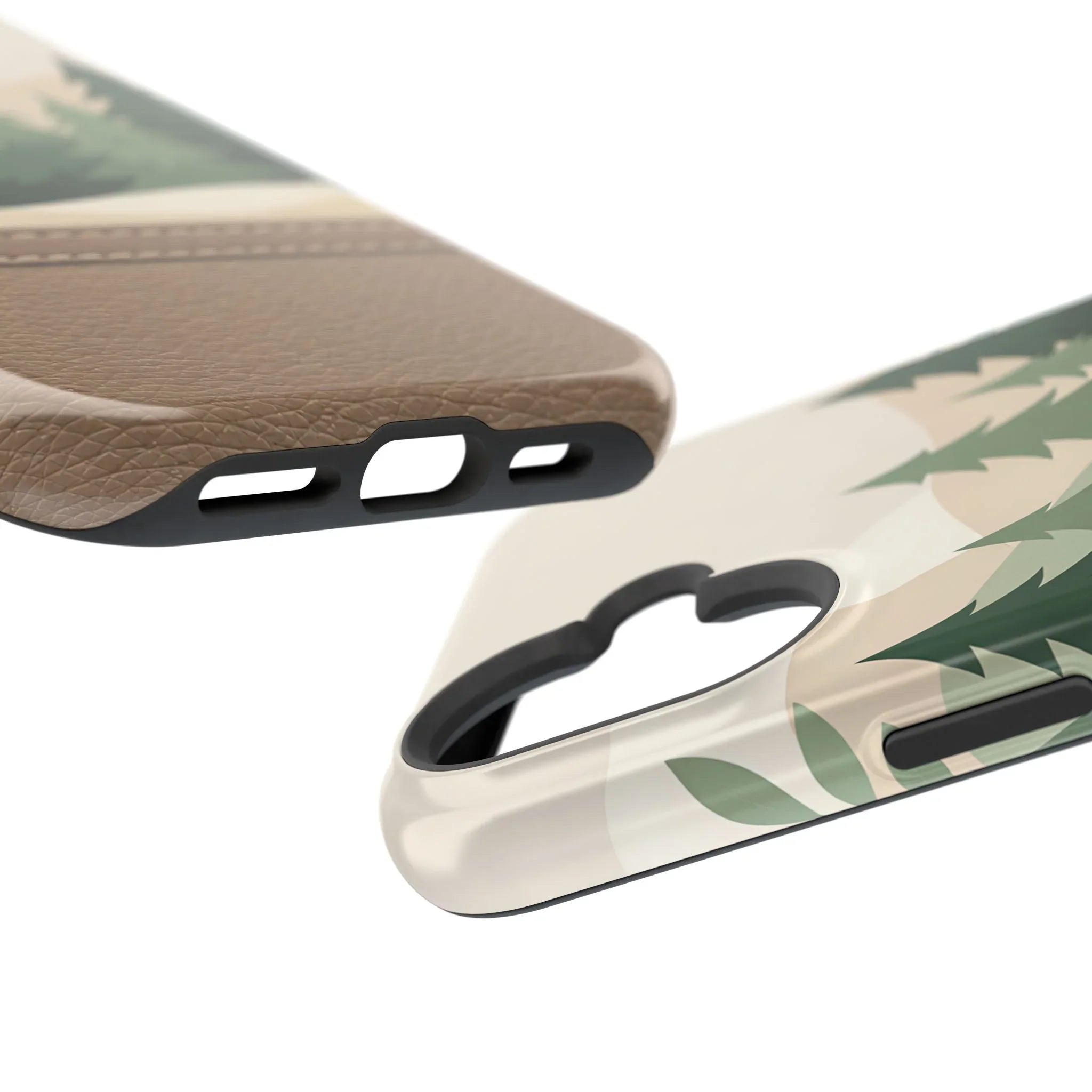 Forest Leather Phone Case for iPhone 11-17 and Galaxy S21-S25 - KARARMDESIGN