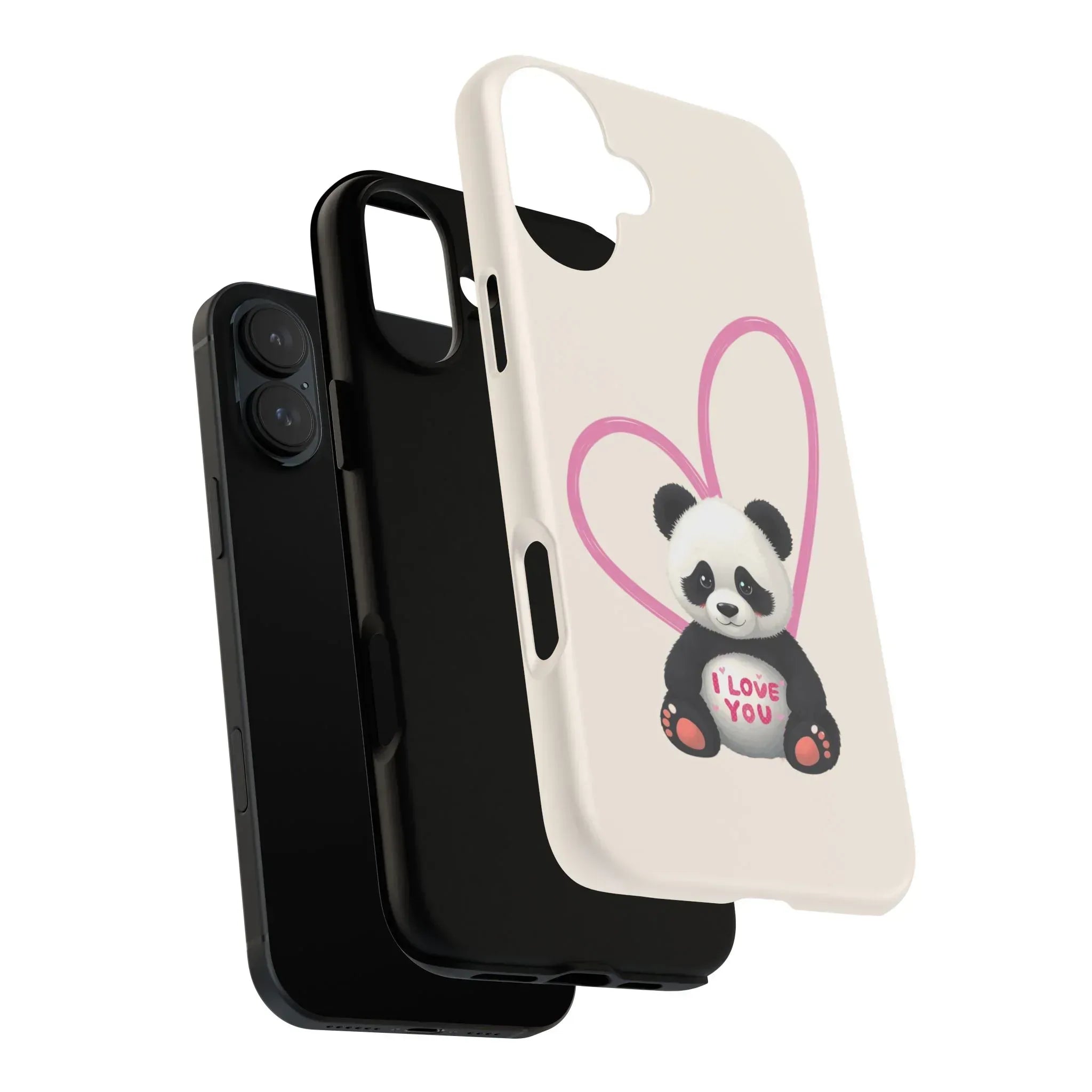 Cute Panda Heart Love Phone Case for iPhone 8-16 - KARARMDESIGN