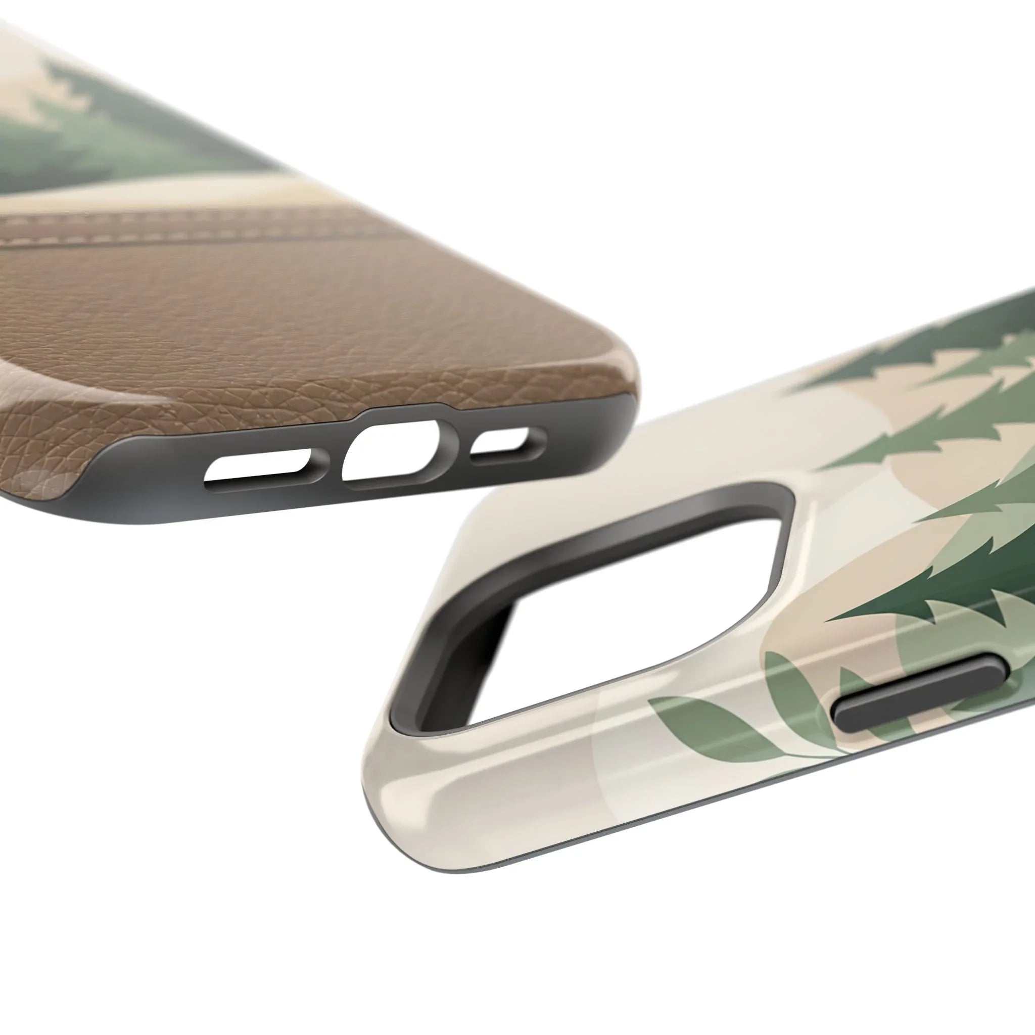 Forest Leather Phone Case for iPhone 11-17 and Galaxy S21-S25 - KARARMDESIGN