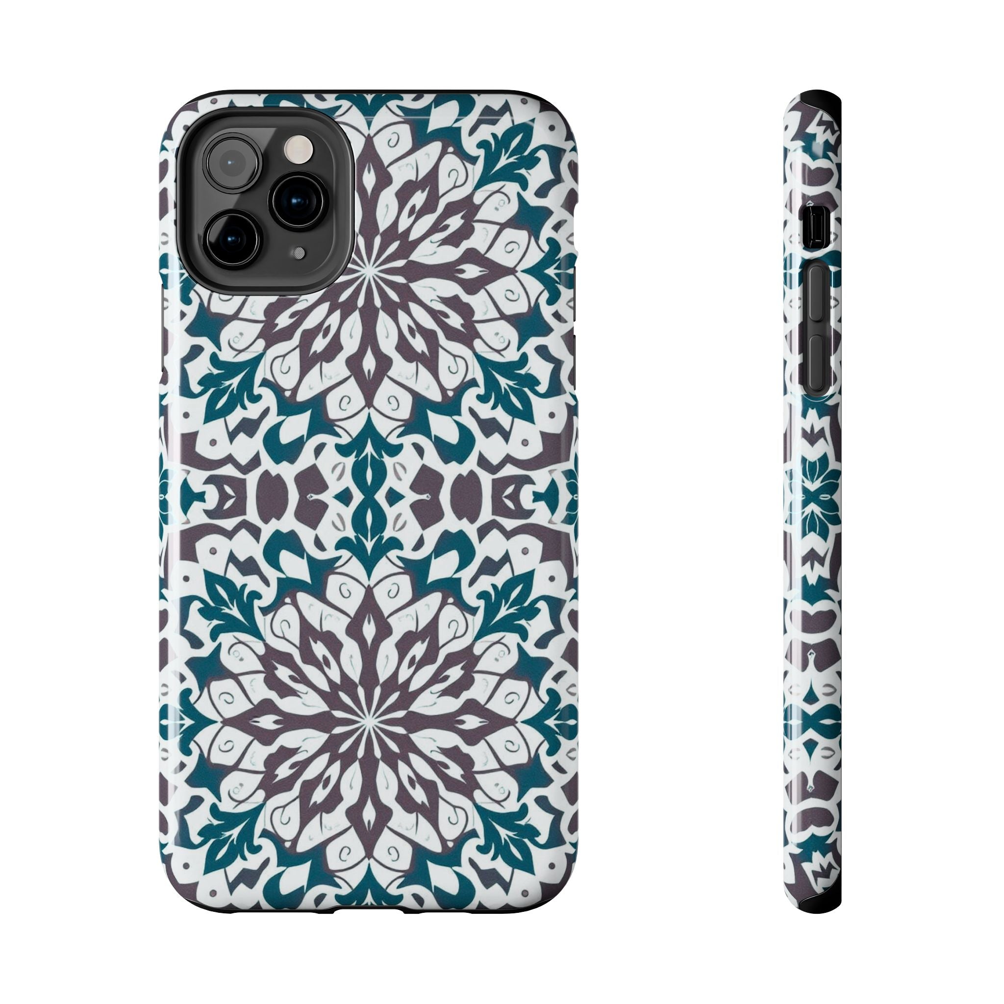 Symmetrical Mandala Phone Case for iPhone 11-17 and Galaxy S21-S25