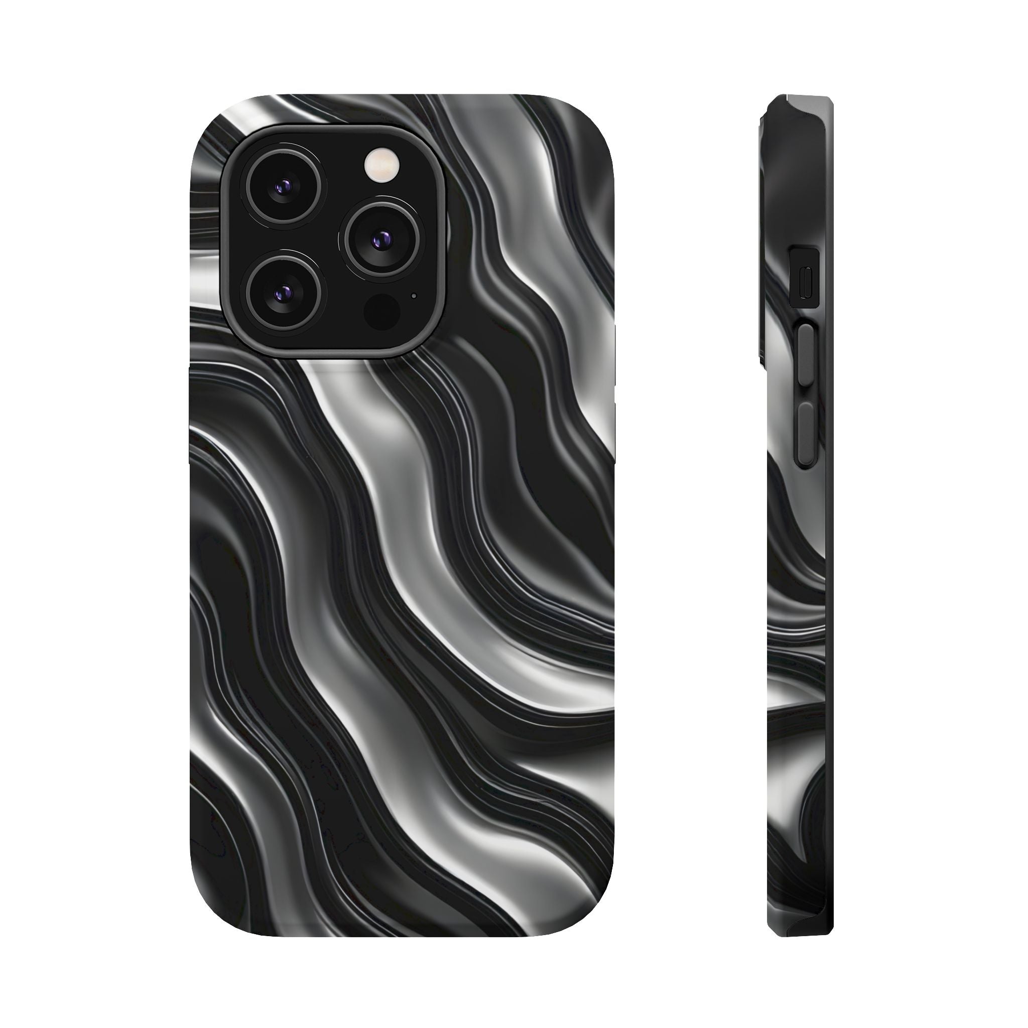 Wavy Illusion Marble Phone Case for iPhone 13-17