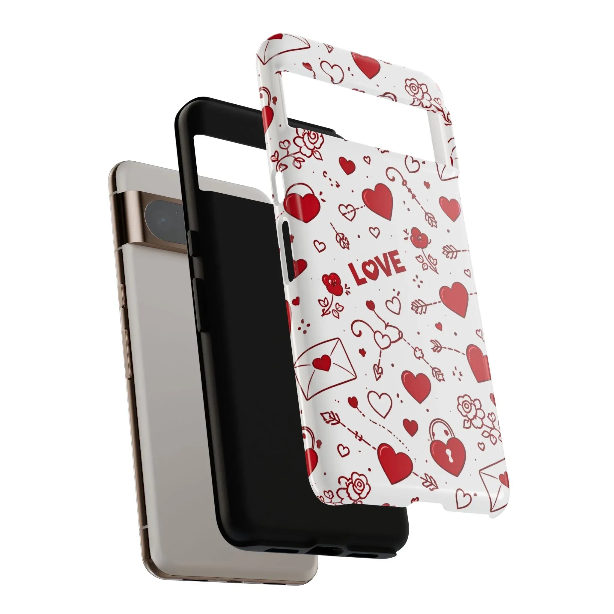 Love Doodles Valentine Phone Case for Google Pixel up to 9 - KARARMDESIGN