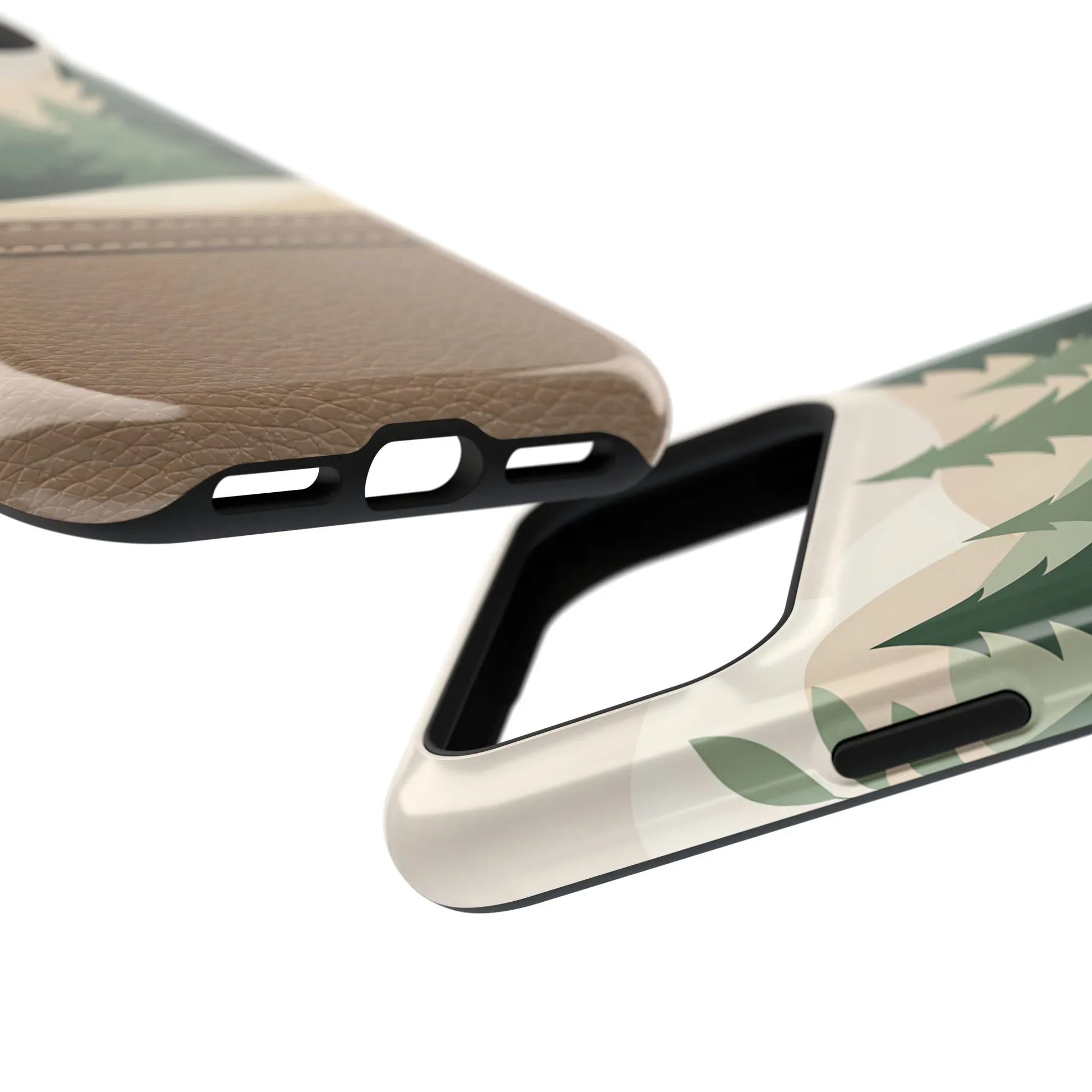 Forest Leather Phone Case for iPhone 11-17 and Galaxy S21-S25 - KARARMDESIGN