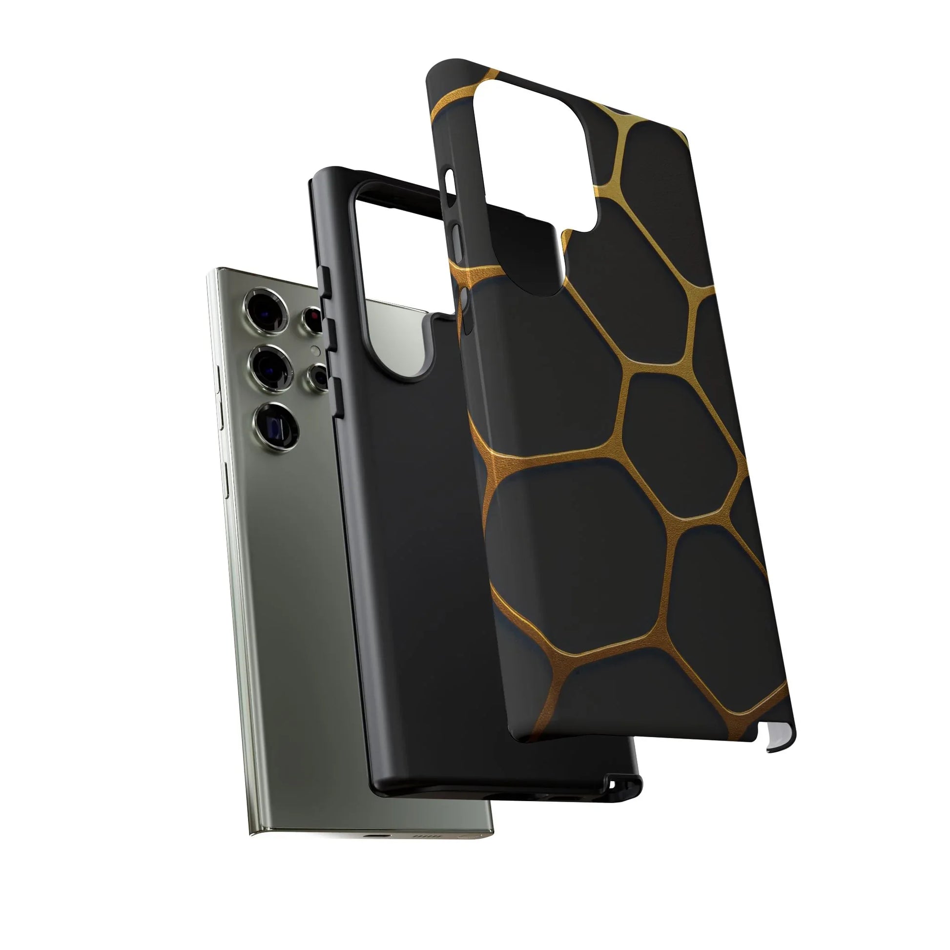 Golden Cellscape Phone Case for iPhone 8-17 and Galaxy S20-S25 - KARARMDESIGN
