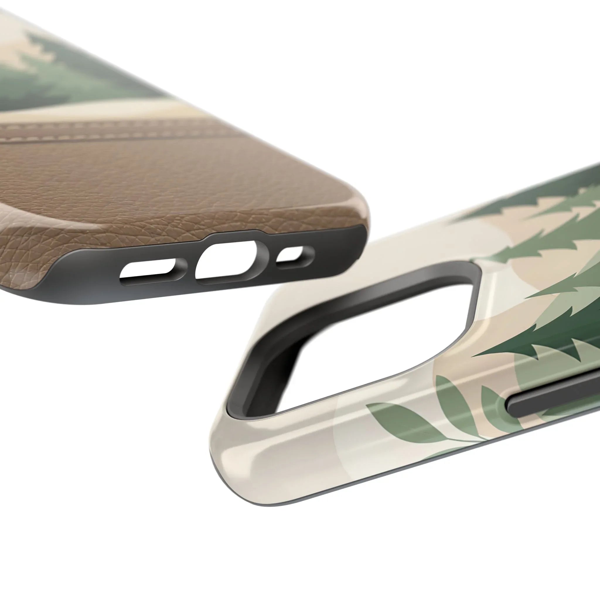 Forest Leather Phone Case for iPhone 11-17 and Galaxy S21-S25 - KARARMDESIGN