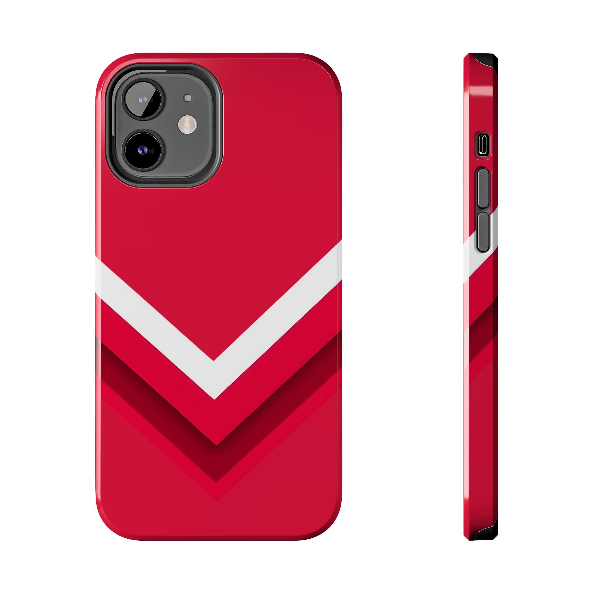 Red Chevron Armor Phone Case for iPhone 11–16 & Galaxy S21–S24