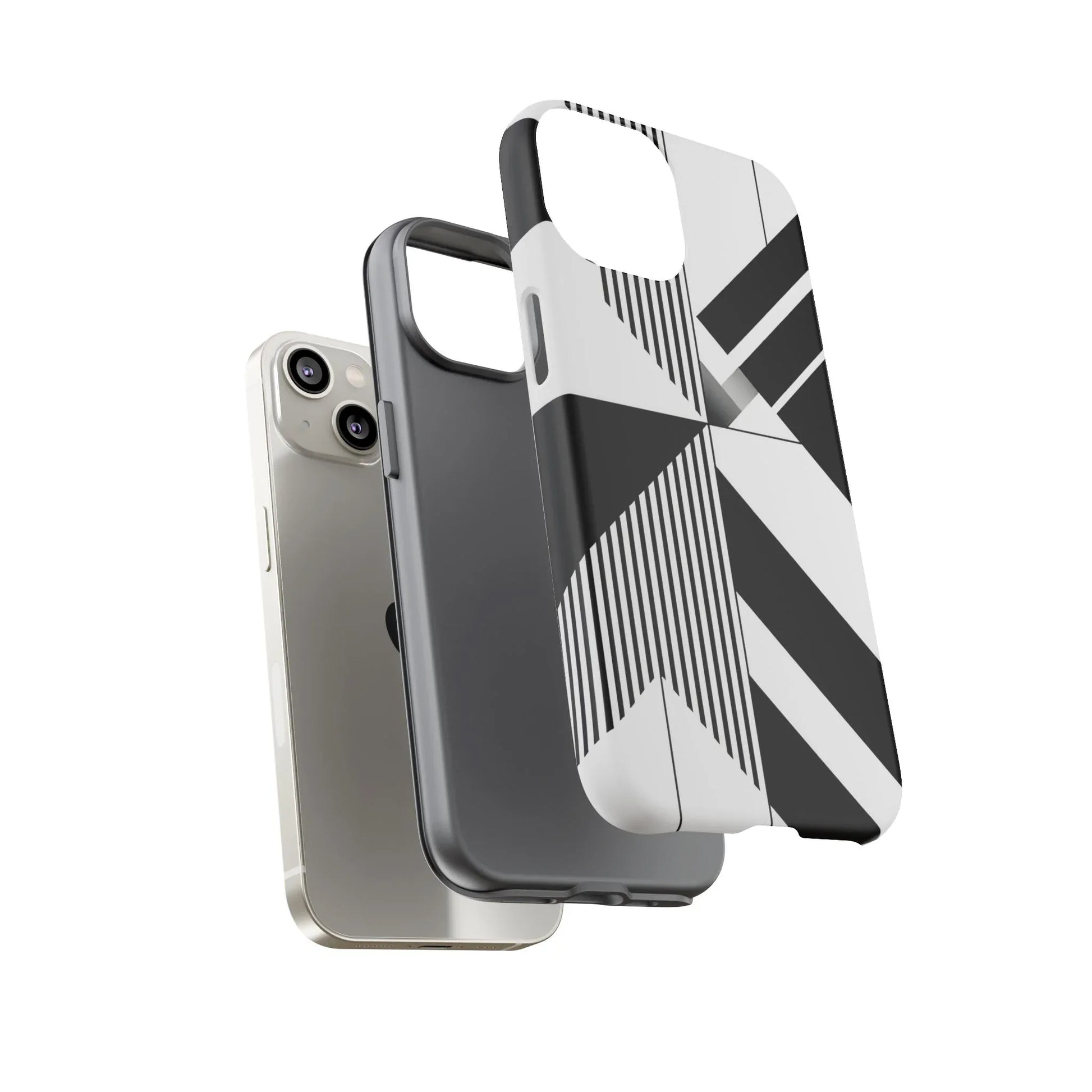 Monochrome Tough Phone Case for iPhone 11-16 and Galaxy S20–S25 - KARARMDESIGN