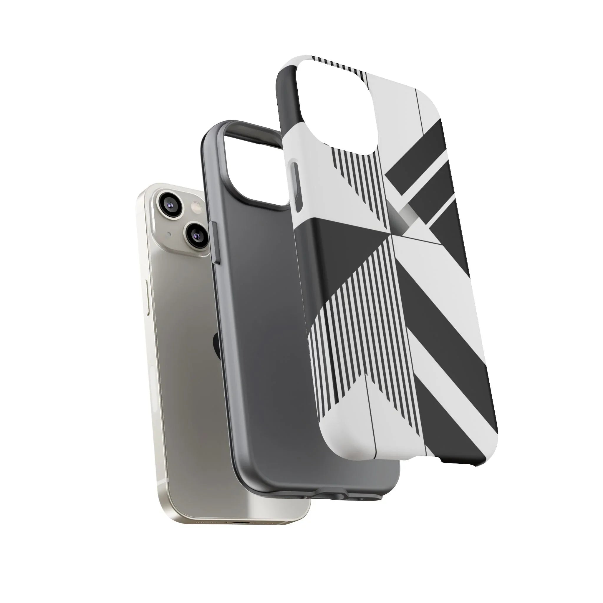 Monochrome Tough Phone Case for iPhone 11-16 and Galaxy S20–S25 - KARARMDESIGN