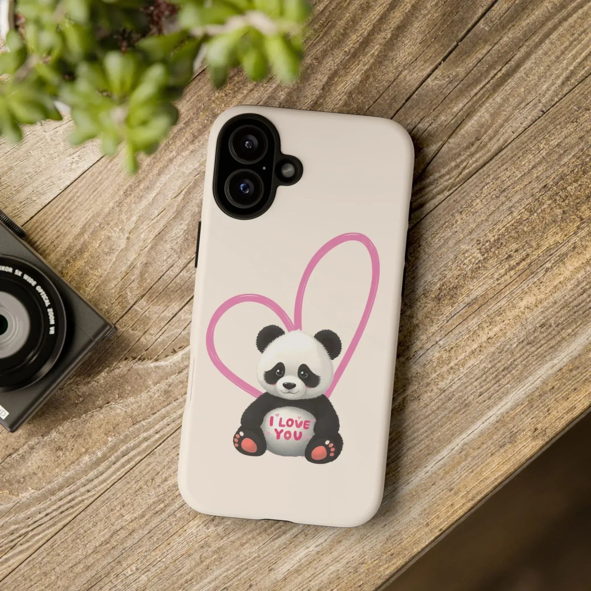 Cute Panda Heart Love Phone Case for iPhone 8-16 - KARARMDESIGN