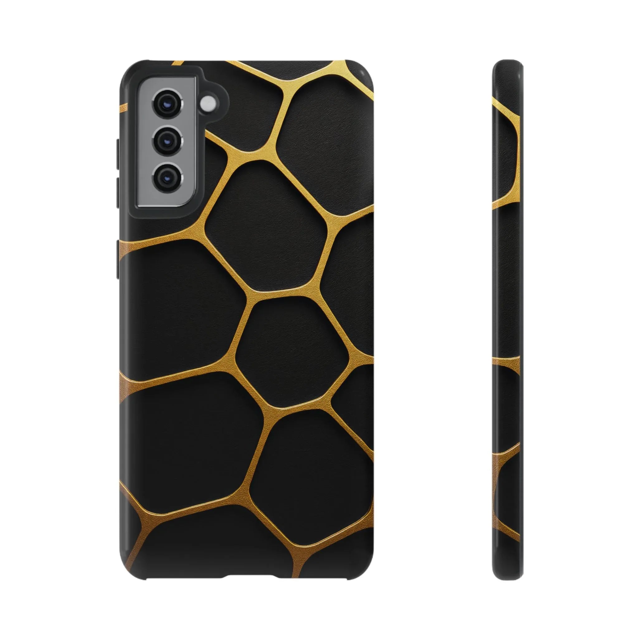 Golden Cellscape Phone Case for iPhone 8-17 and Galaxy S20-S25 - KARARMDESIGN