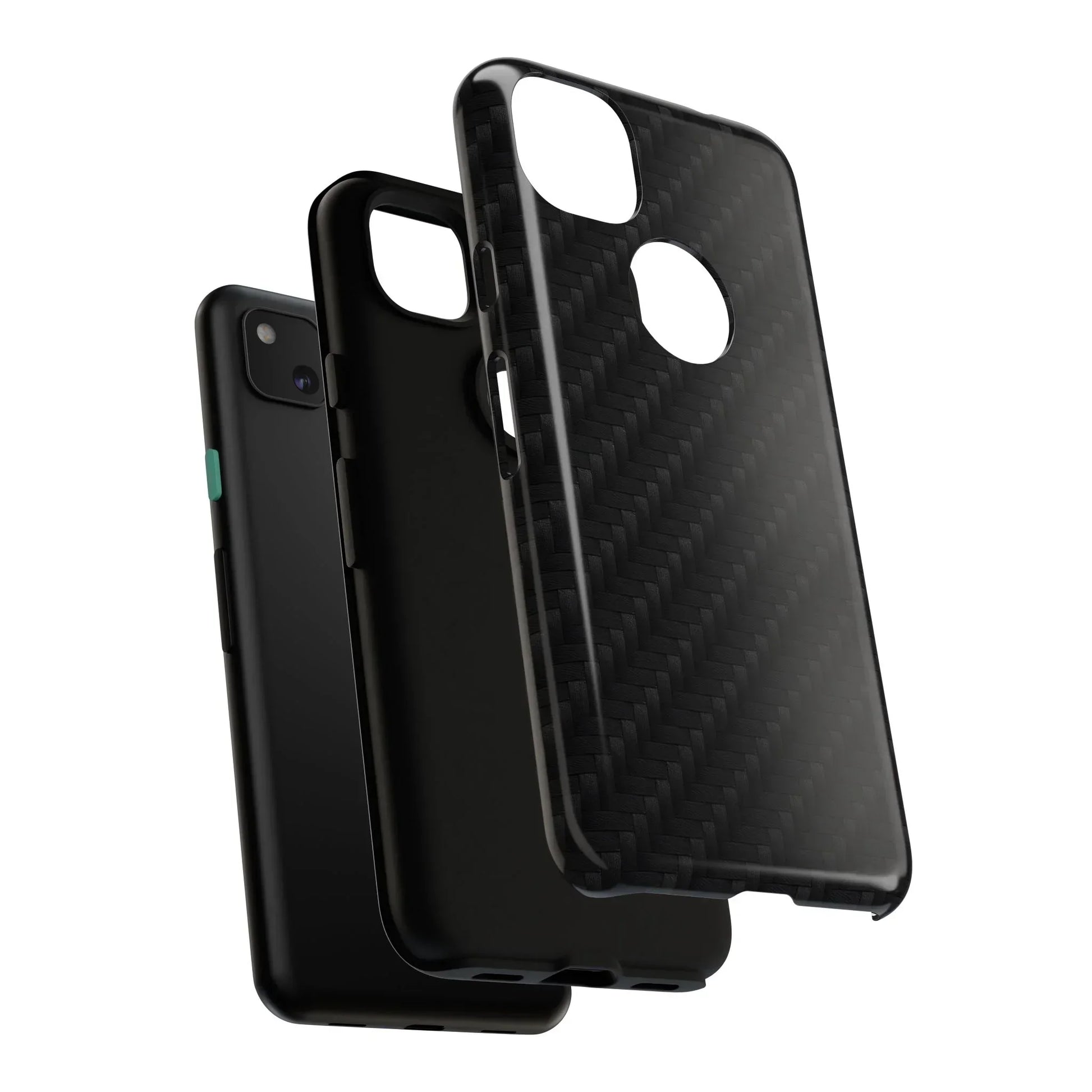 Black Carbon Phone Case Tough Case for iPhone 8-16 and Google Pixel up to 9 Models - KarArmDesign