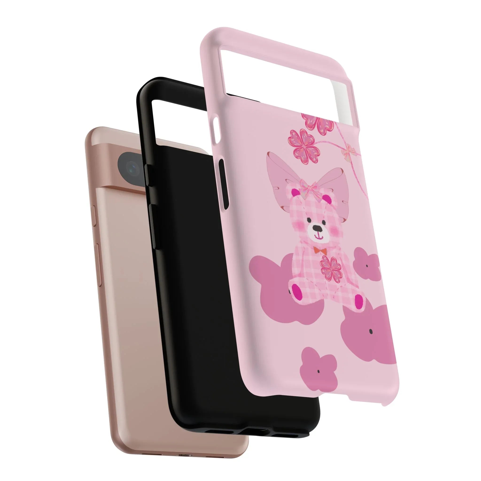 Pink Teddy Bear Phone Cases for iPhone, Pixel and Galaxy - KARARMDESIGN