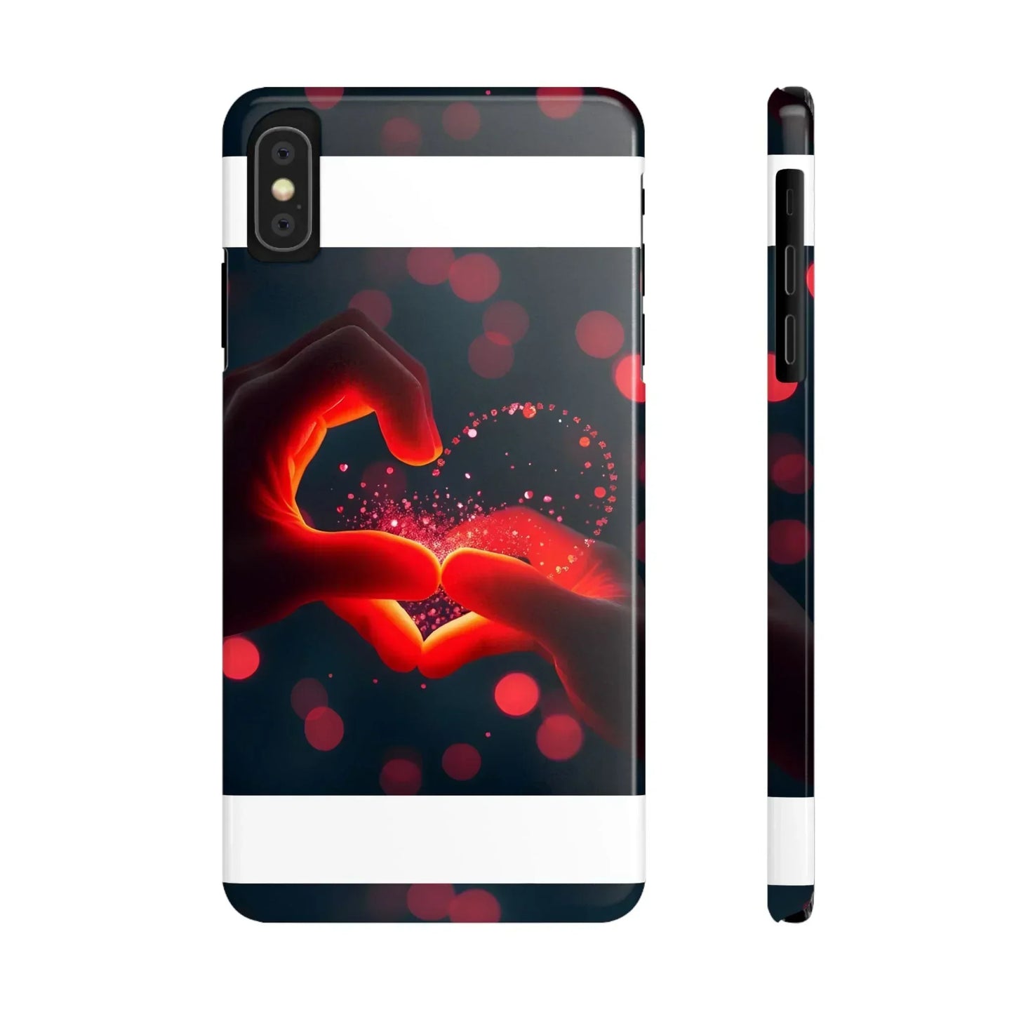 "Heart Hands Glow" Phone Case for iPhone 7 to 16 Series Models - KarArmDesign