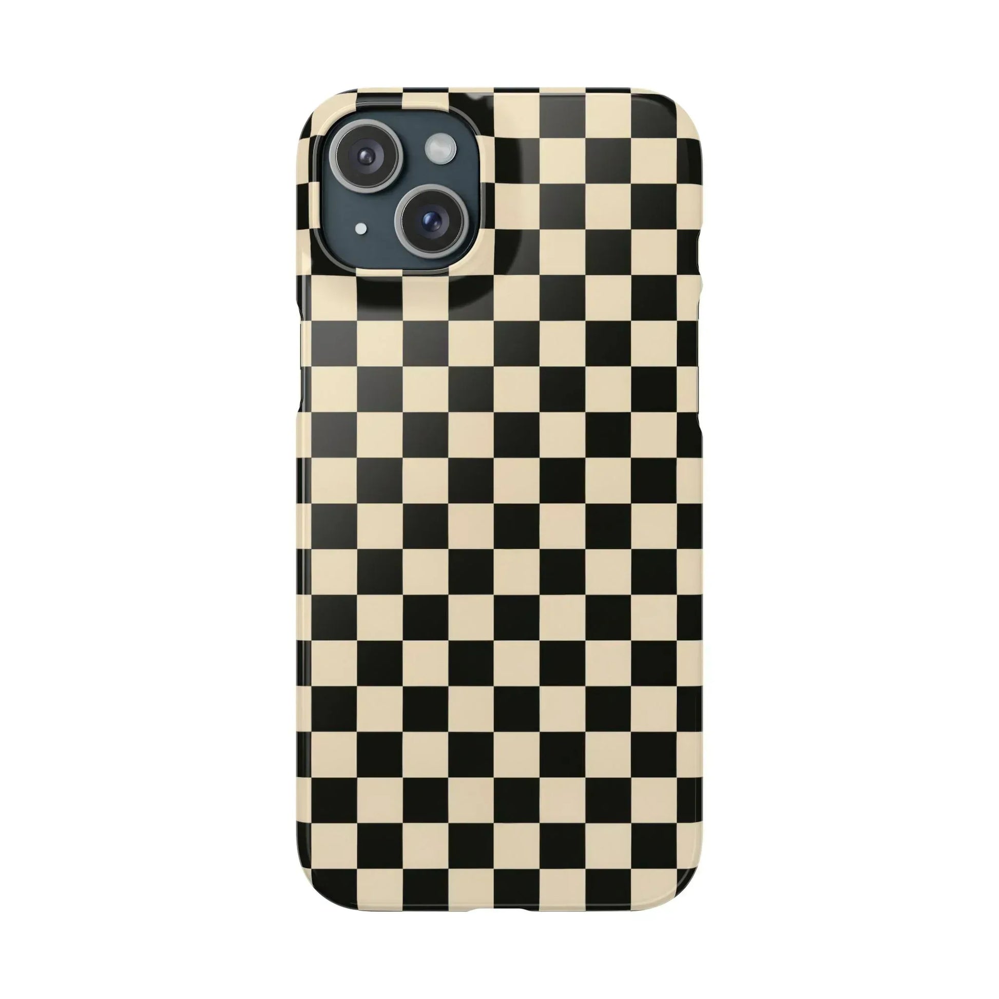 Stylish Matte Checker Phone Case for iPhone 11-17 and Galaxy S20-S25 - KARARMDESIGN