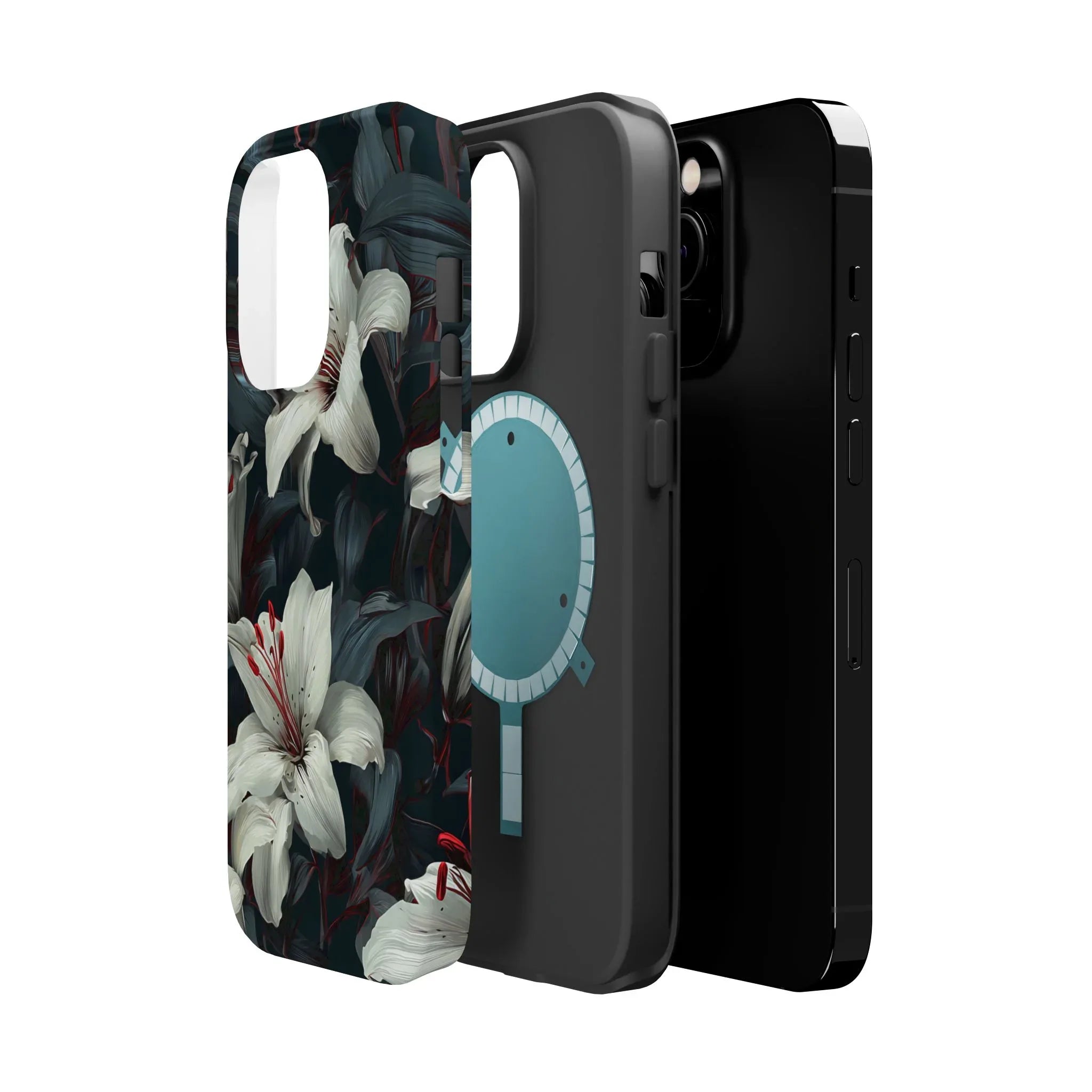 White Lily Floral Phone Case for iPhone 13-17 - KARARMDESIGN