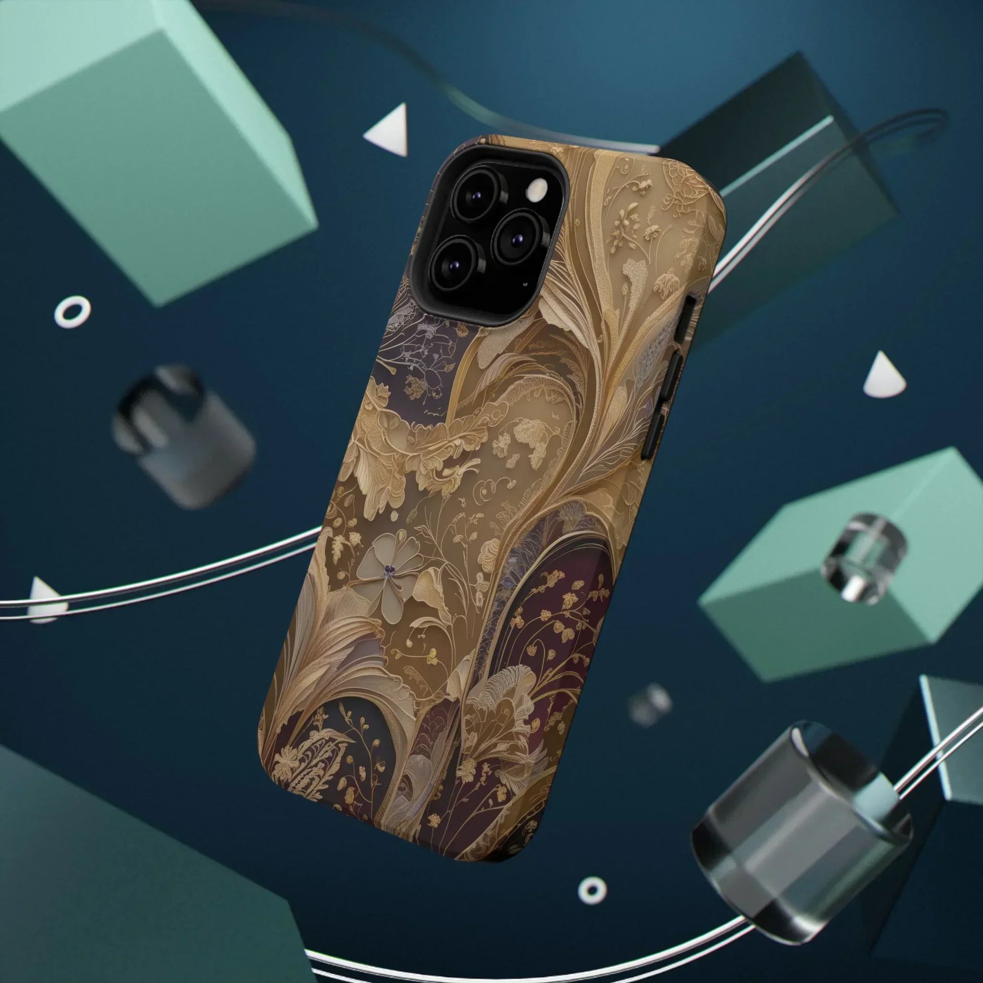 Botanical Luxury Design Impact-Resistant Phone Case for iPhone 12-16 and Galaxy S21-S22 Models - KarArmDesign