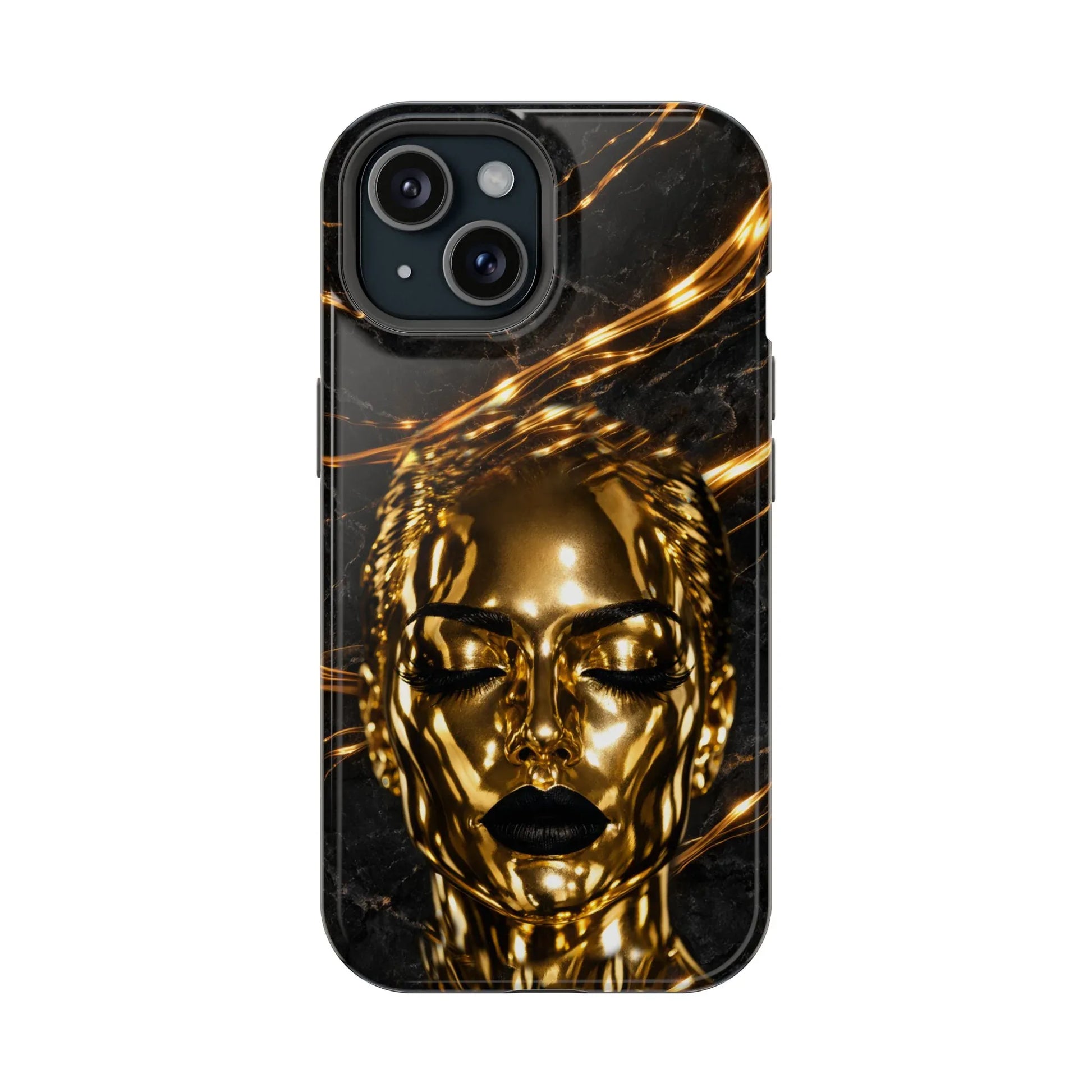Luxury Gold Portrait Phone Case for iPhone 11-17 and Galaxy S21-S25 - KARARMDESIGN