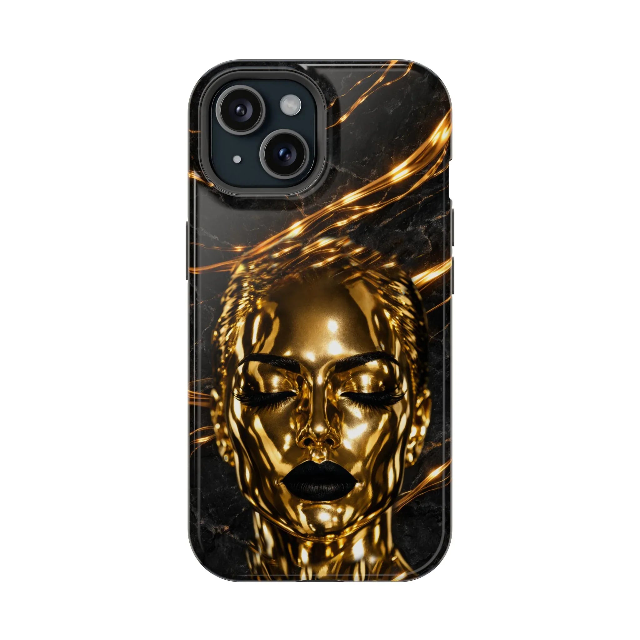 Luxury Gold Portrait Phone Case for iPhone 11-17 and Galaxy S21-S25 - KARARMDESIGN