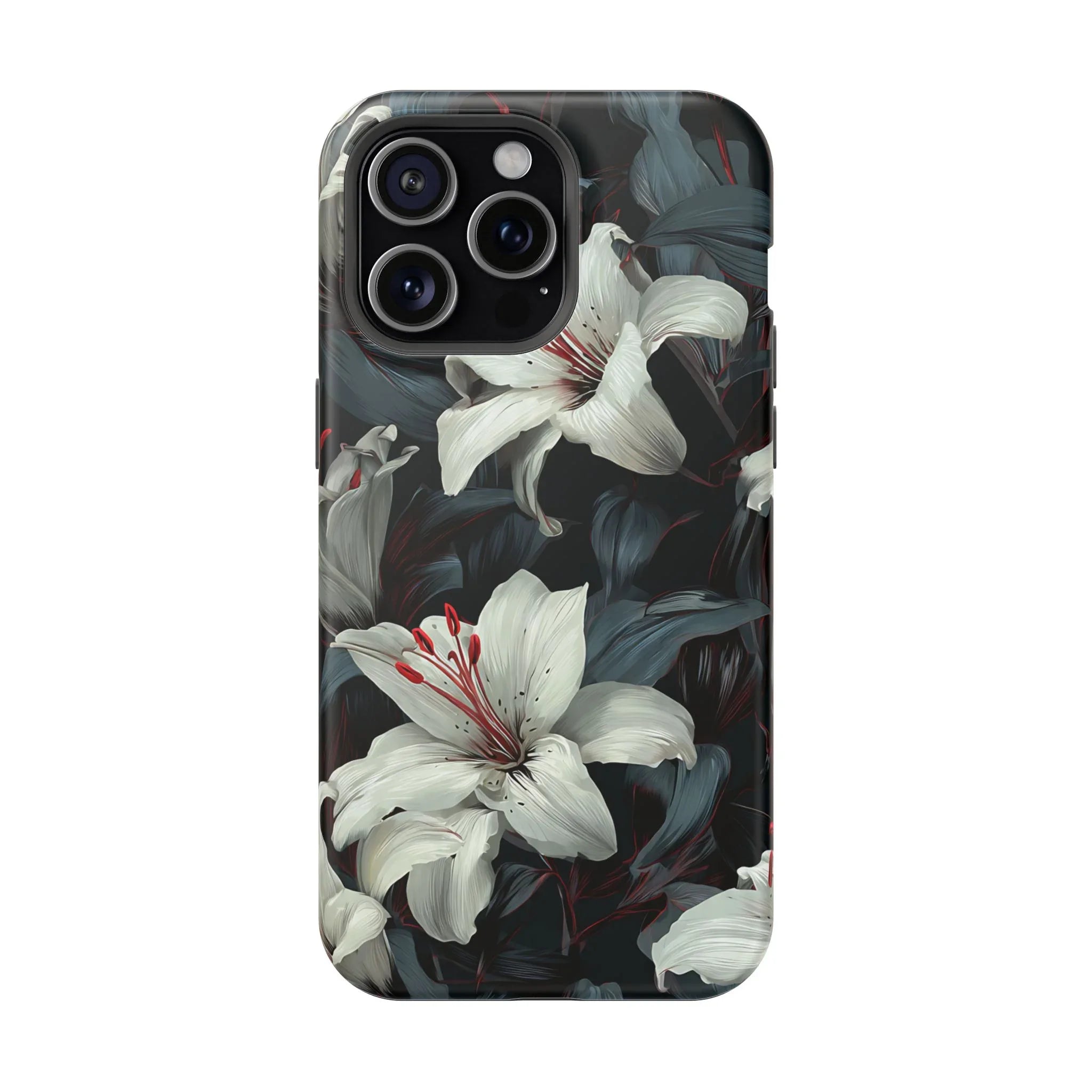 White Lily Floral Phone Case for iPhone 13-17 - KARARMDESIGN