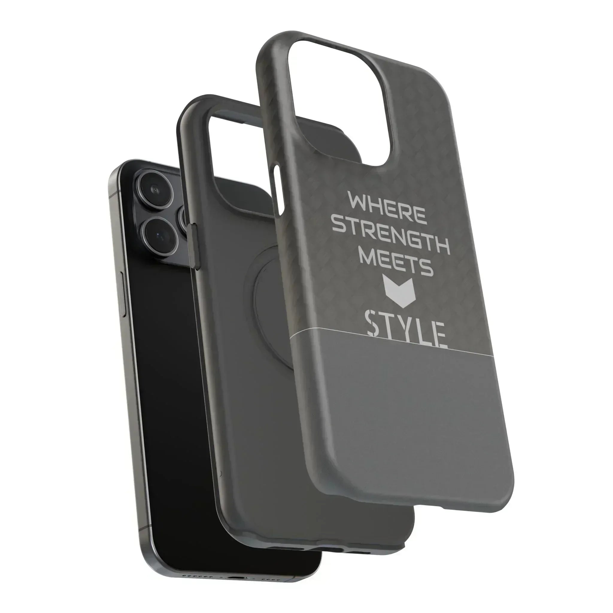 Gray Carbon Phone Case for iPhone 12-16 and Galaxy S21-S22 - KARARMDESIGN