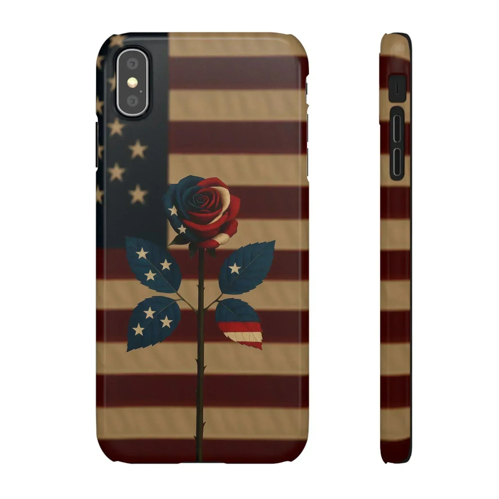 American Rose Flag Phone Case for iPhone 8-16 and Galaxy S10-S24 - KARARMDESIGN