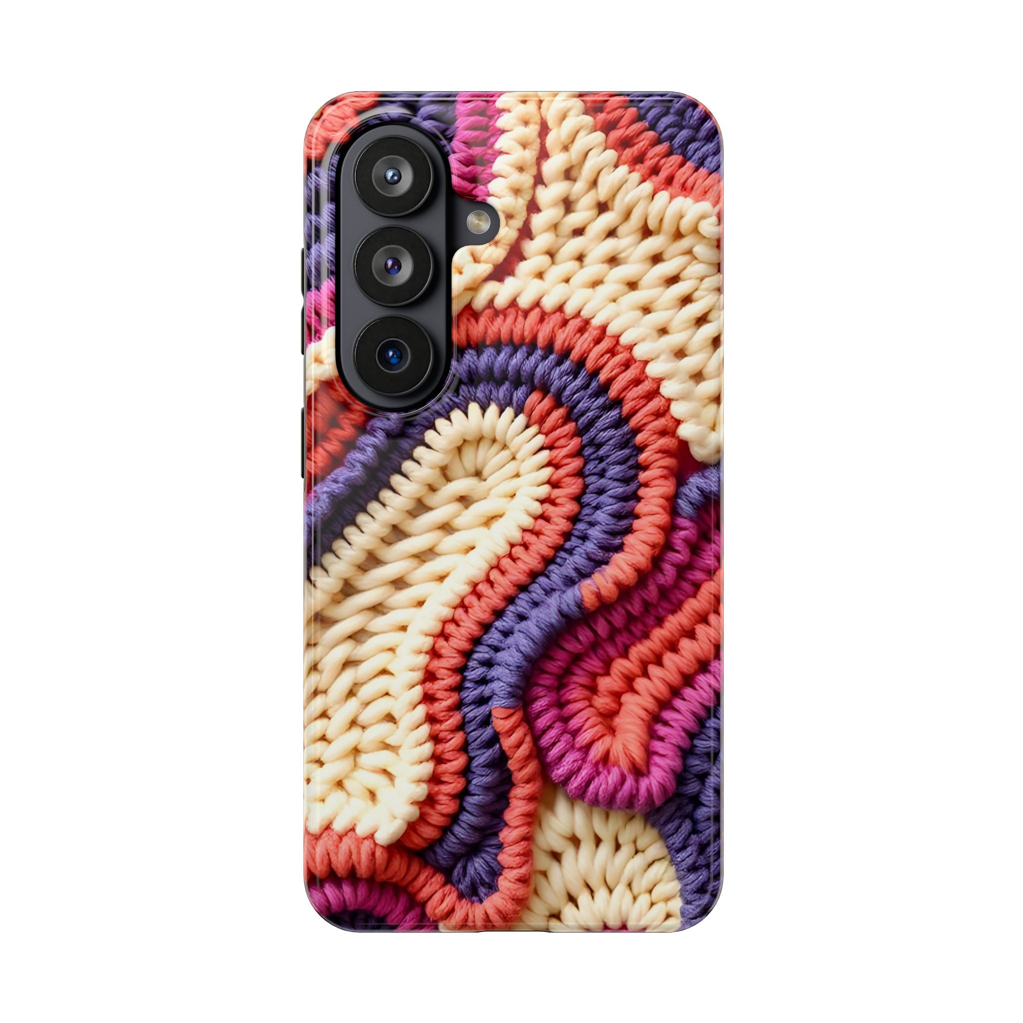 Handwoven Textile Art Phone Case for iPhone 11–17 & Galaxy S21–S26