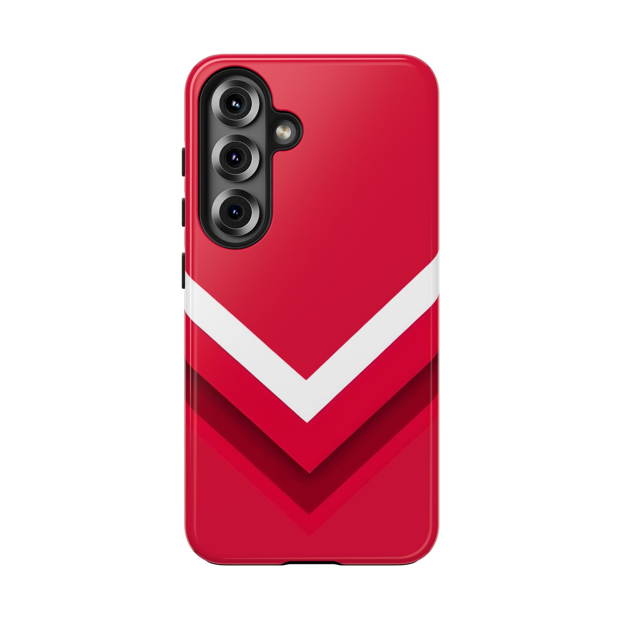 Red Chevron Armor Phone Case for iPhone 11–16 & Galaxy S21–S24
