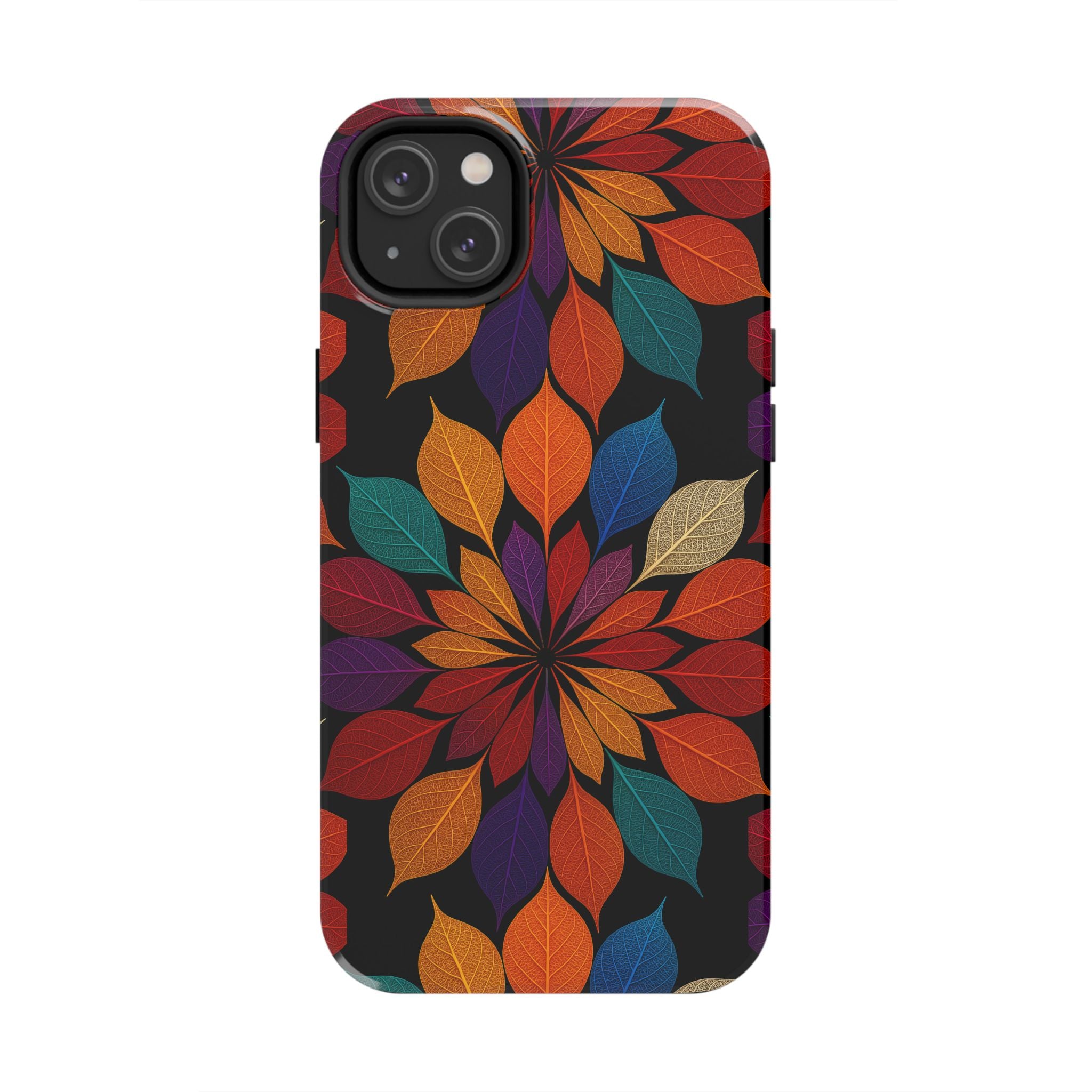 Leaf Mandala Phone Case for iPhone 11–17 & Galaxy S21–S26