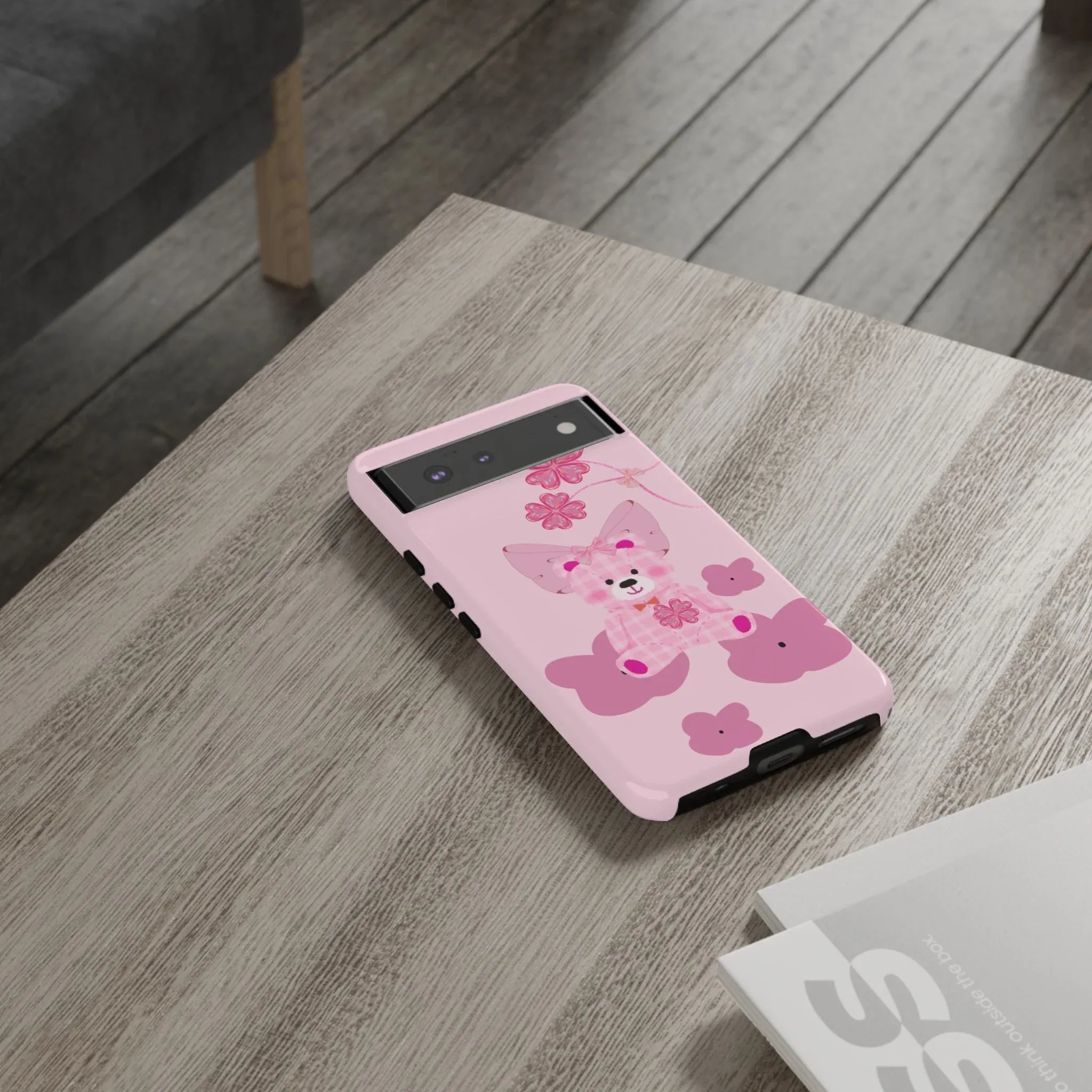 Pink Teddy Bear Phone Cases for iPhone, Pixel and Galaxy - KARARMDESIGN