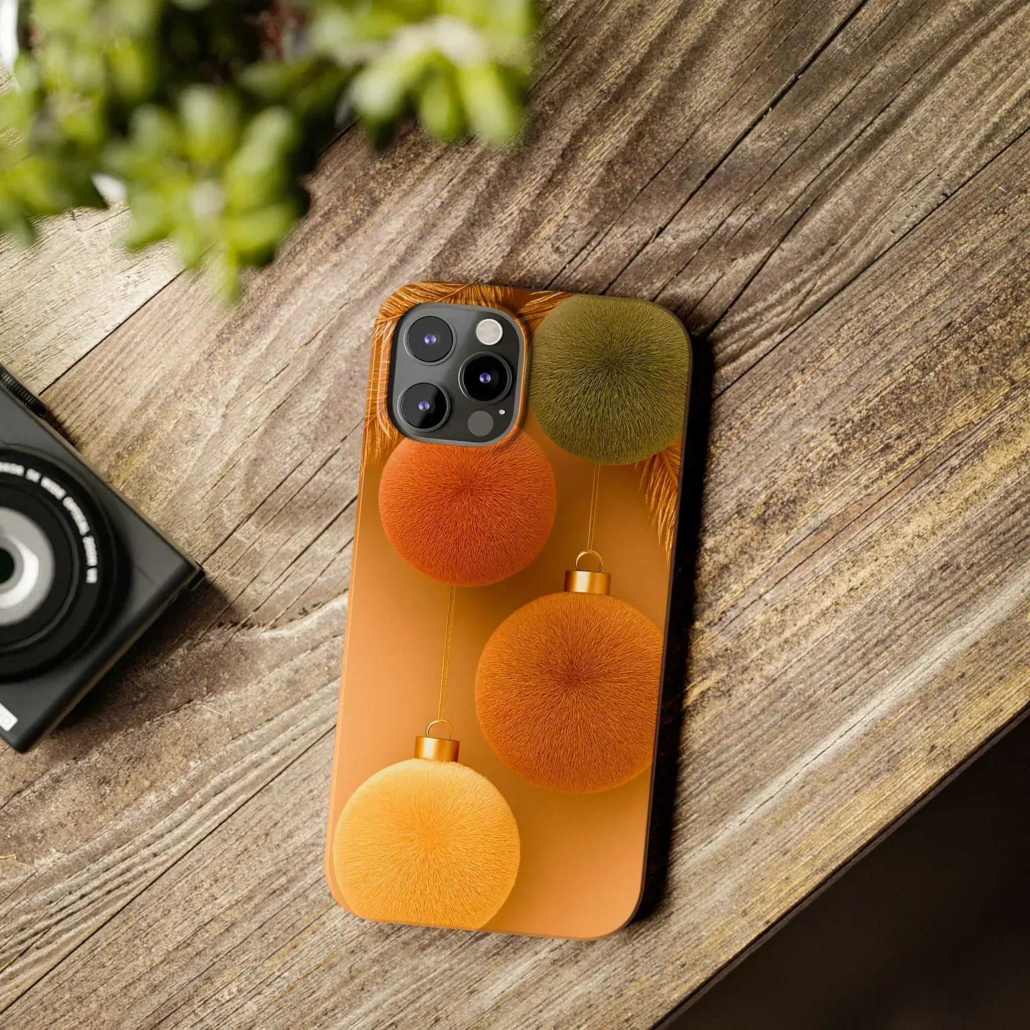 Golden Fuzz Ornaments Phone Case for iPhone 11-17 - KARARMDESIGN