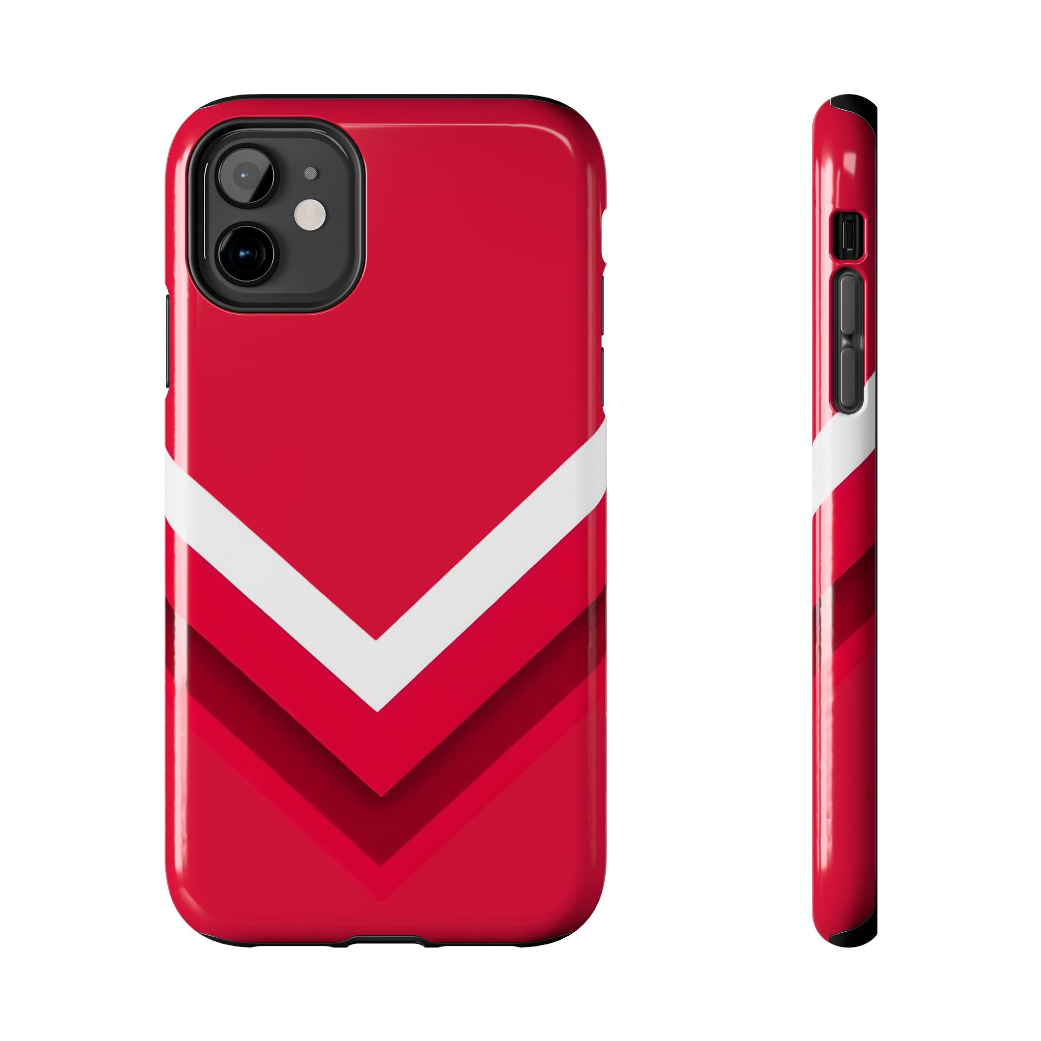 Red Chevron Armor Phone Case for iPhone 11–16 & Galaxy S21–S24