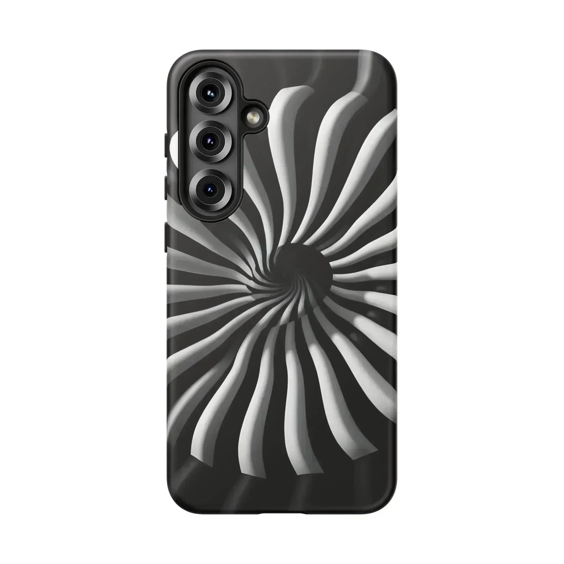 Hypnotic Black and White Spiral Phone Case for iPhone & Galaxy - KARARMDESIGN