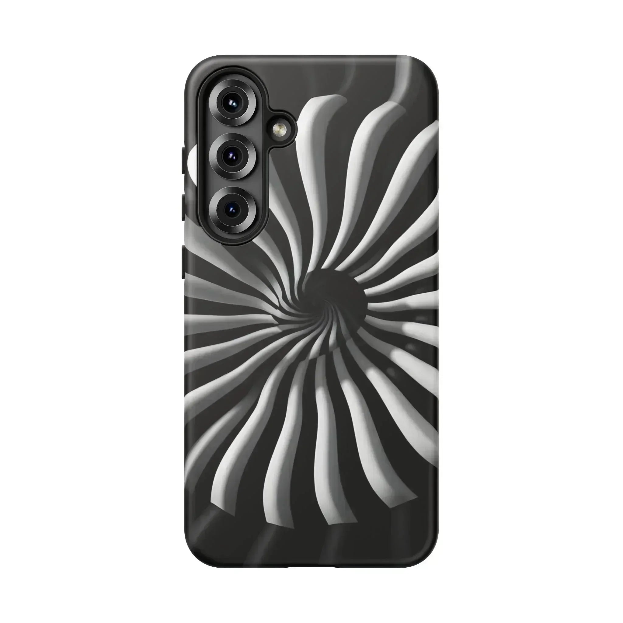 Hypnotic Black and White Spiral Phone Case for iPhone & Galaxy - KARARMDESIGN