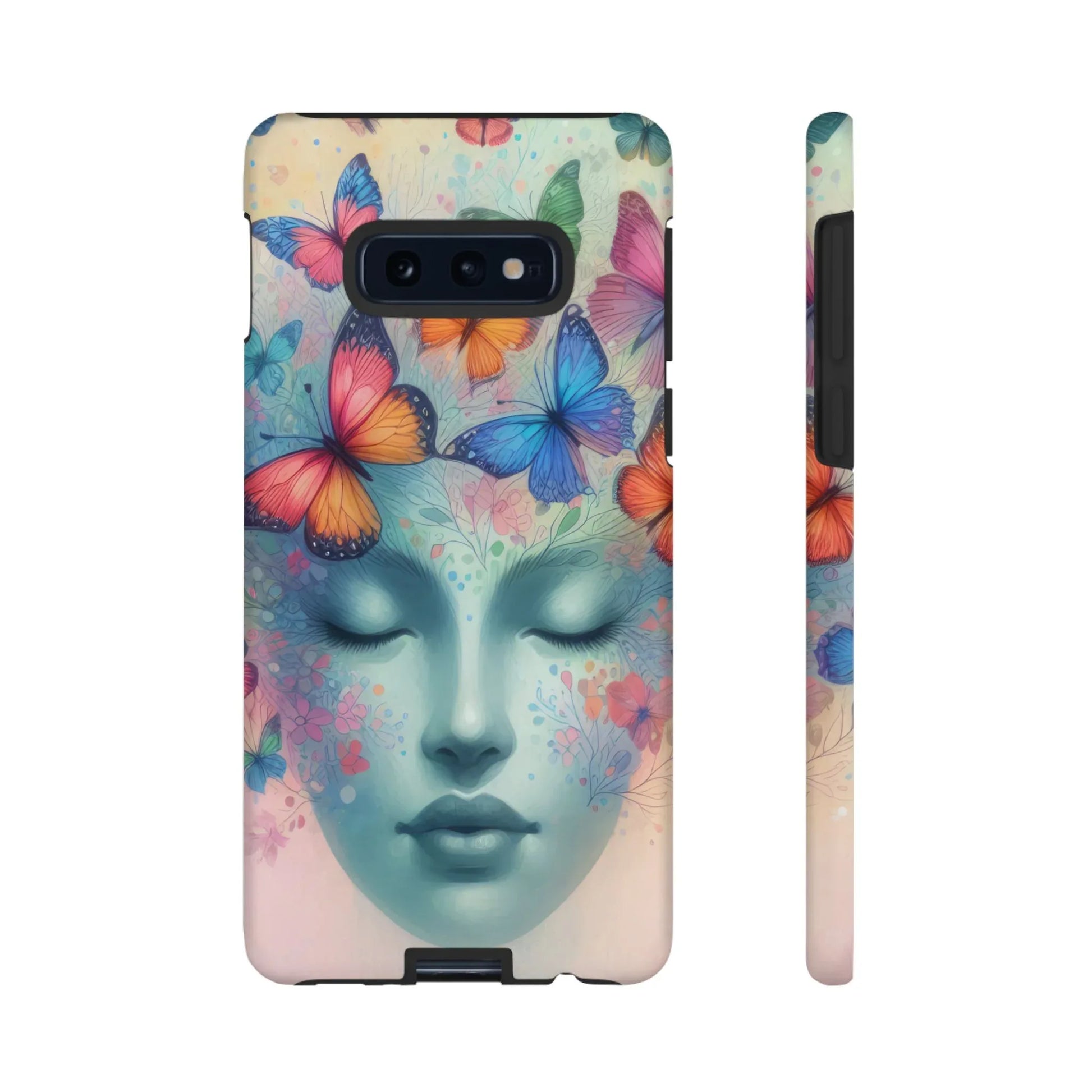 Butterfly Bloom Dreamy Woman Phone Case for Galaxy and Pixel - KARARMDESIGN