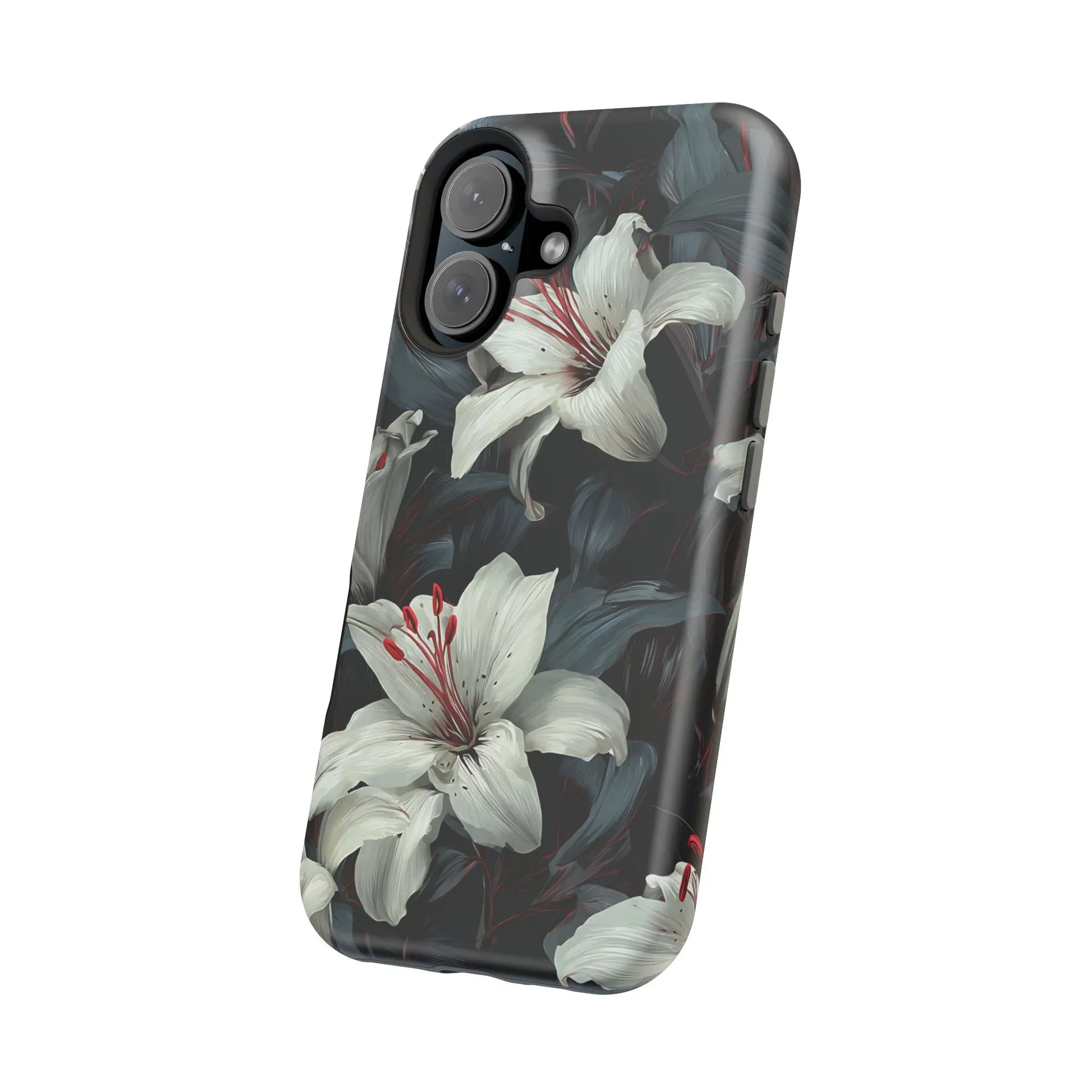 White Lily Floral Phone Case for iPhone 13-17 - KARARMDESIGN