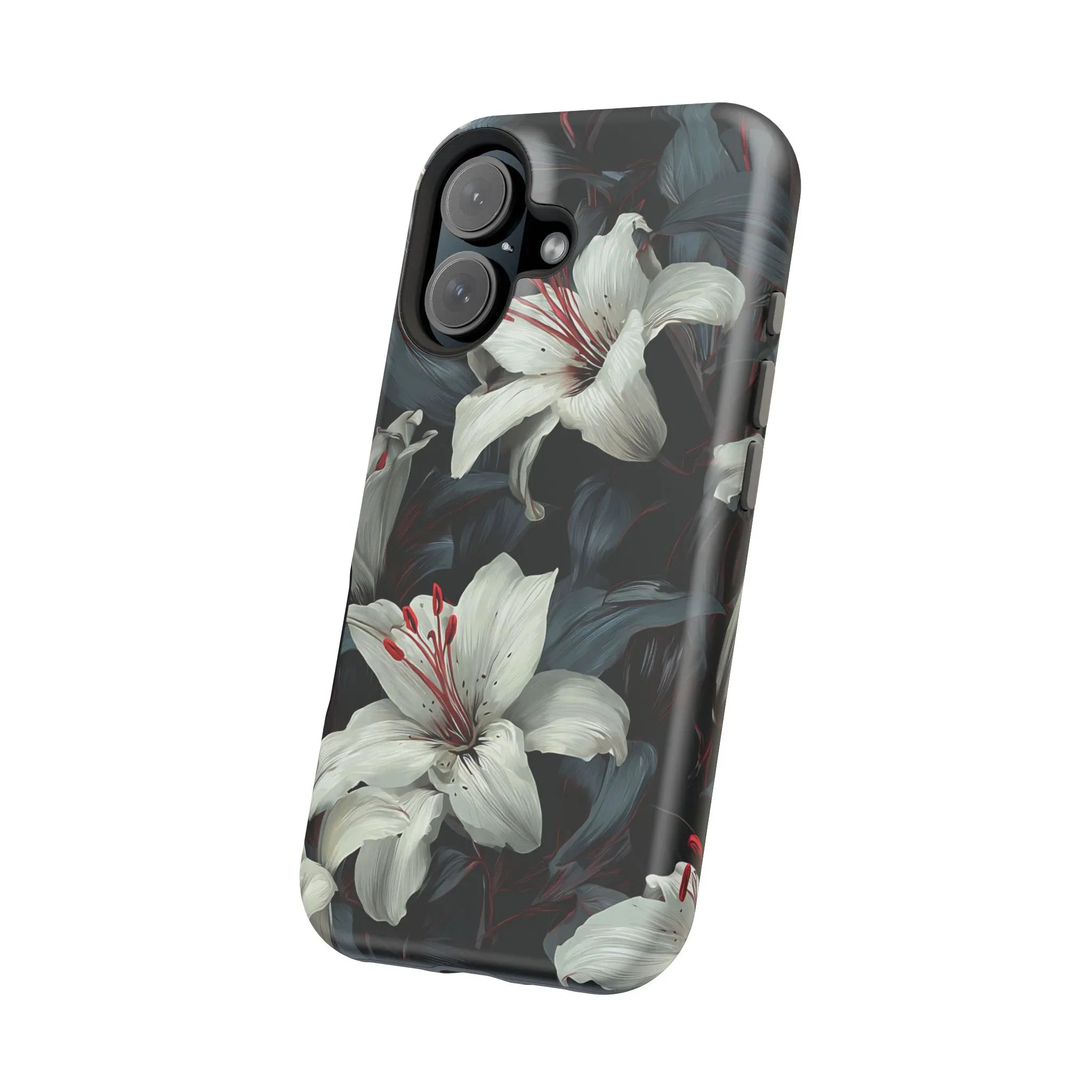 White Lily Floral Phone Case for iPhone 13-17 - KARARMDESIGN