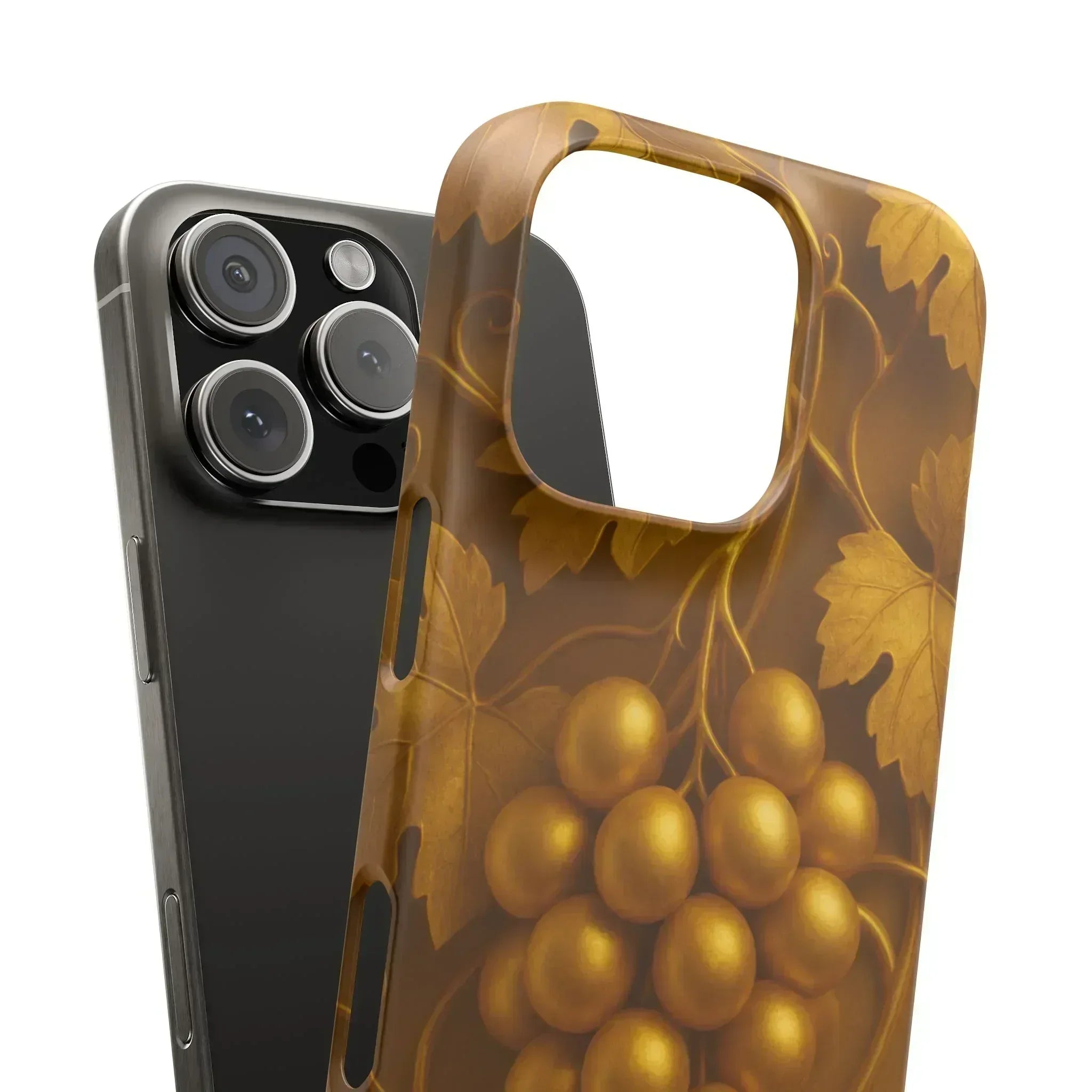 Golden Grapes Phone Case for iPhone 8–16 - KARARMDESIGN