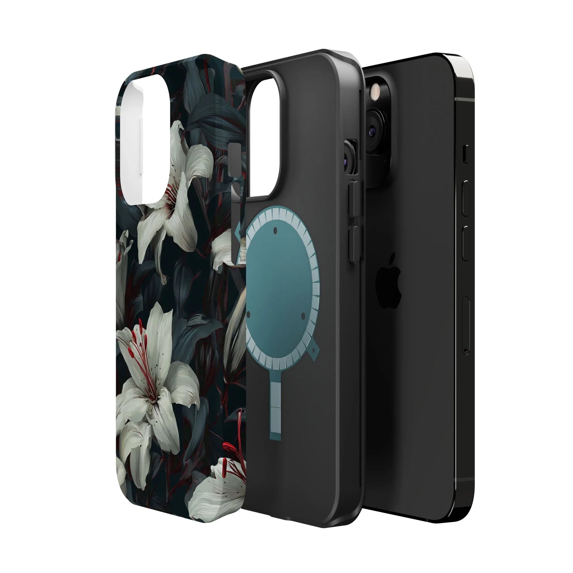 White Lily Floral Phone Case for iPhone 13-17 - KARARMDESIGN