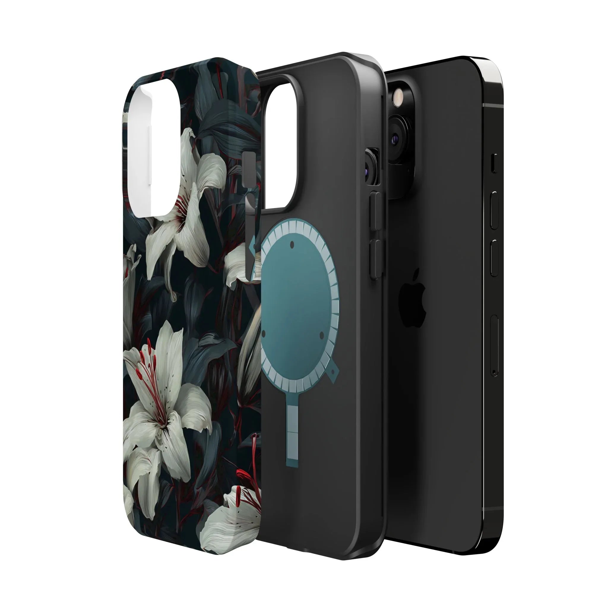 White Lily Floral Phone Case for iPhone 13-17 - KARARMDESIGN