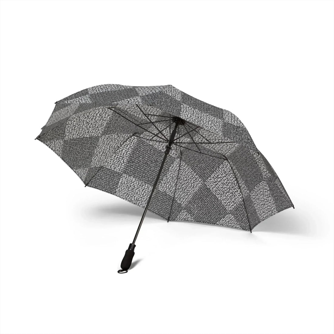 Monochrome Mosaic Umbrella - Semi-Automatic Foldable Umbrella - KARARMDESIGN