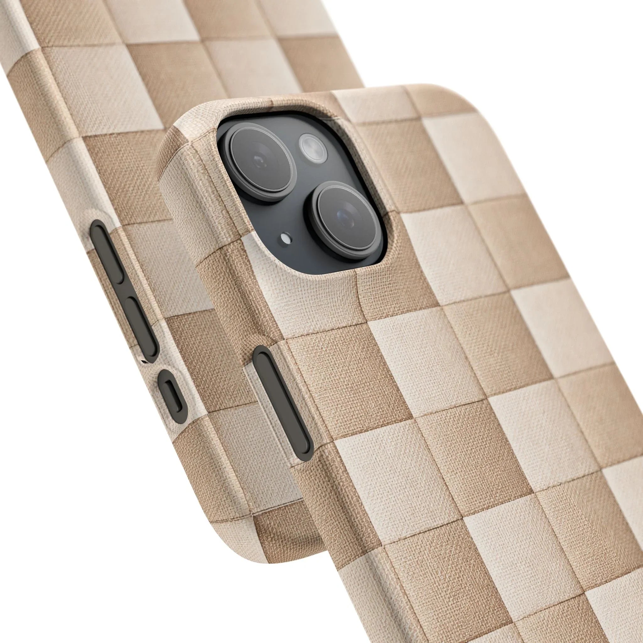 Beige Woven Phone Case for iPhone 11-17 and Galaxy S20-S25 - KARARMDESIGN