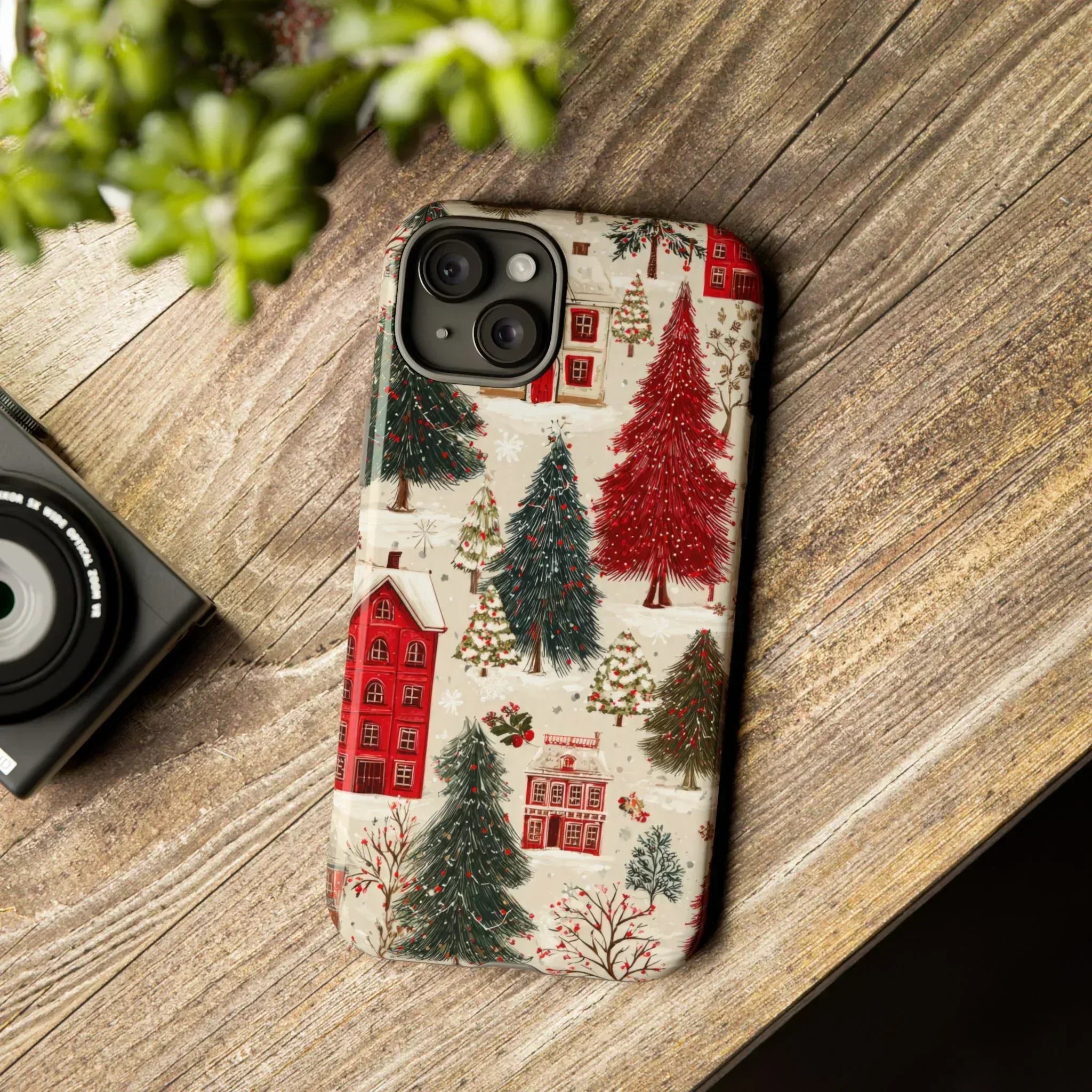 Cozy Winter Village Phone Case for iPhone 11-17 and Galaxy S10-S25 - KARARMDESIGN