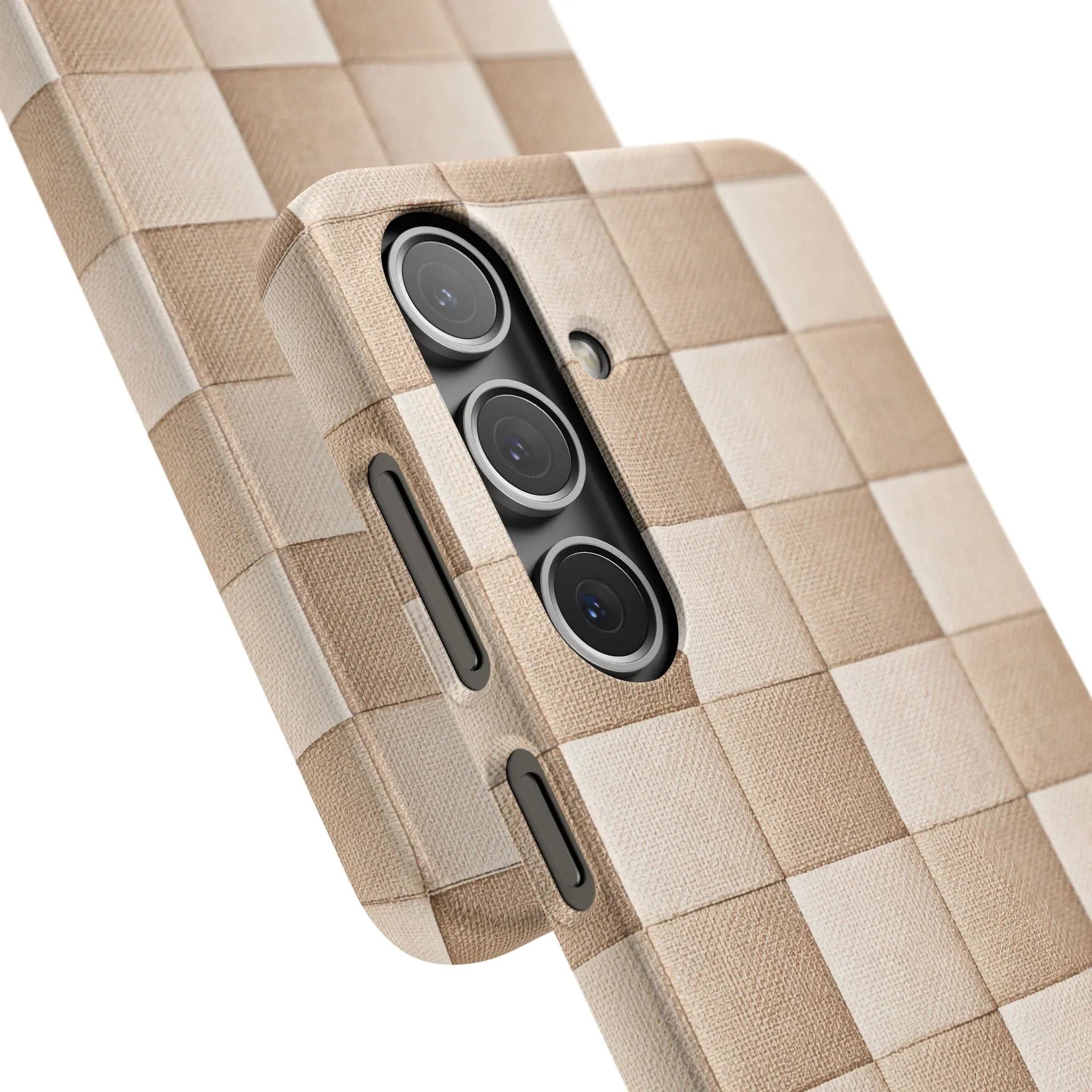 Beige Woven Phone Case for iPhone 11-17 and Galaxy S20-S25 - KARARMDESIGN