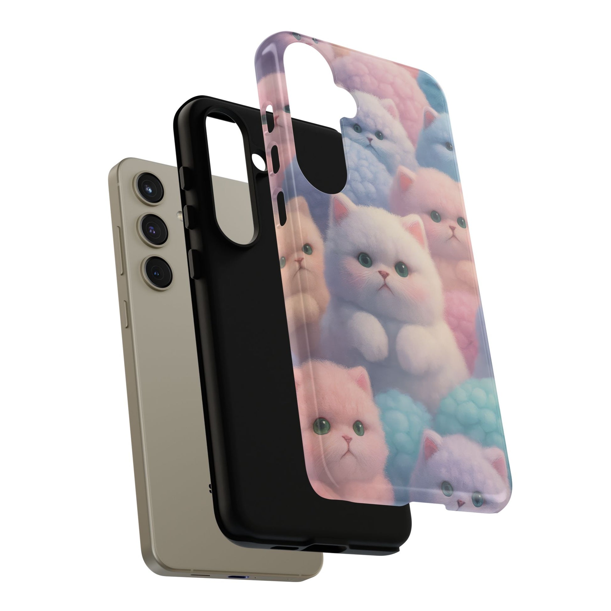 Pastel Kitten Phone Case for iPhone 8-17 and Samsung Galaxy S10-S25 Models - KARARMDESIGN