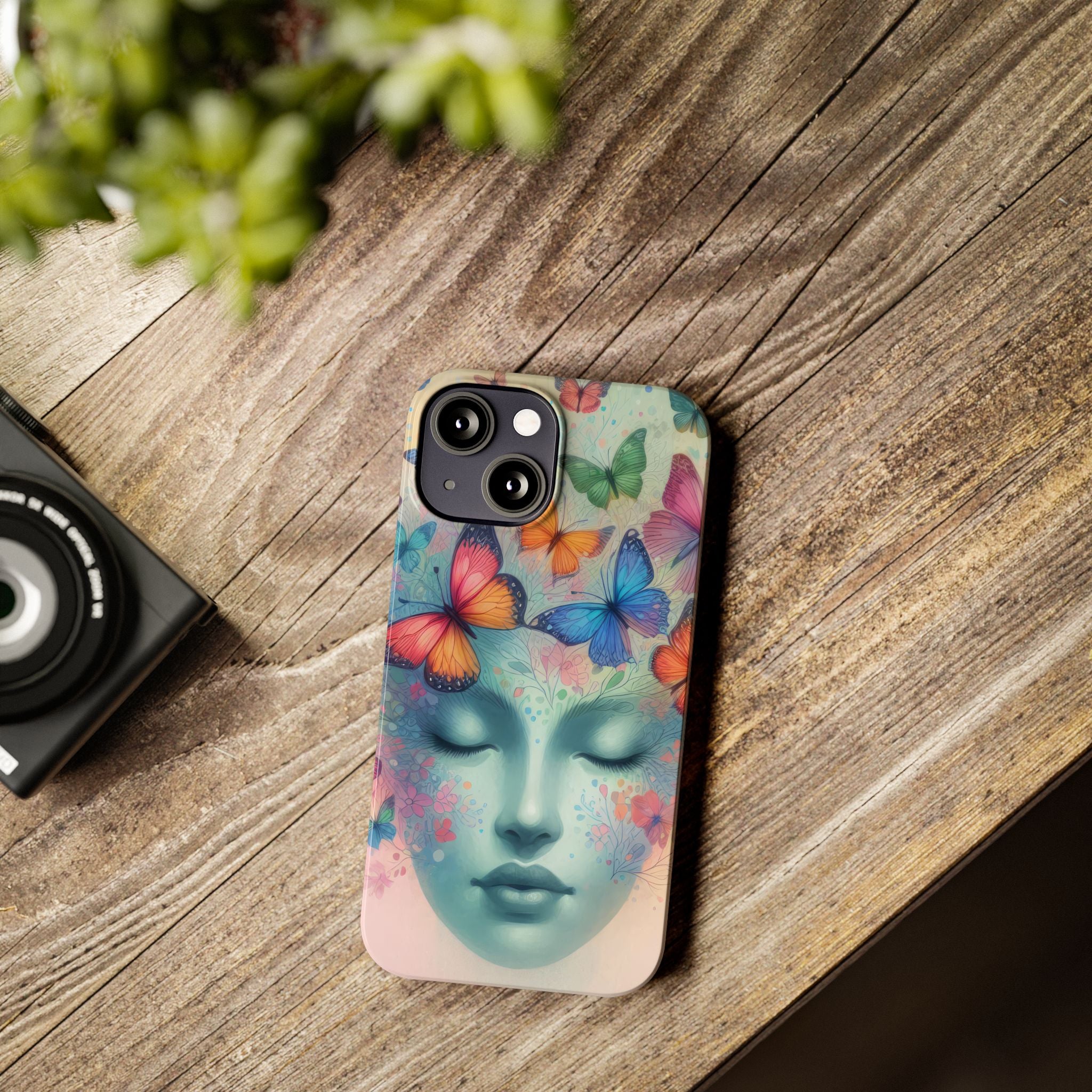 Butterfly Bloom Dreamy Woman Phone Case for iPhone 11-17