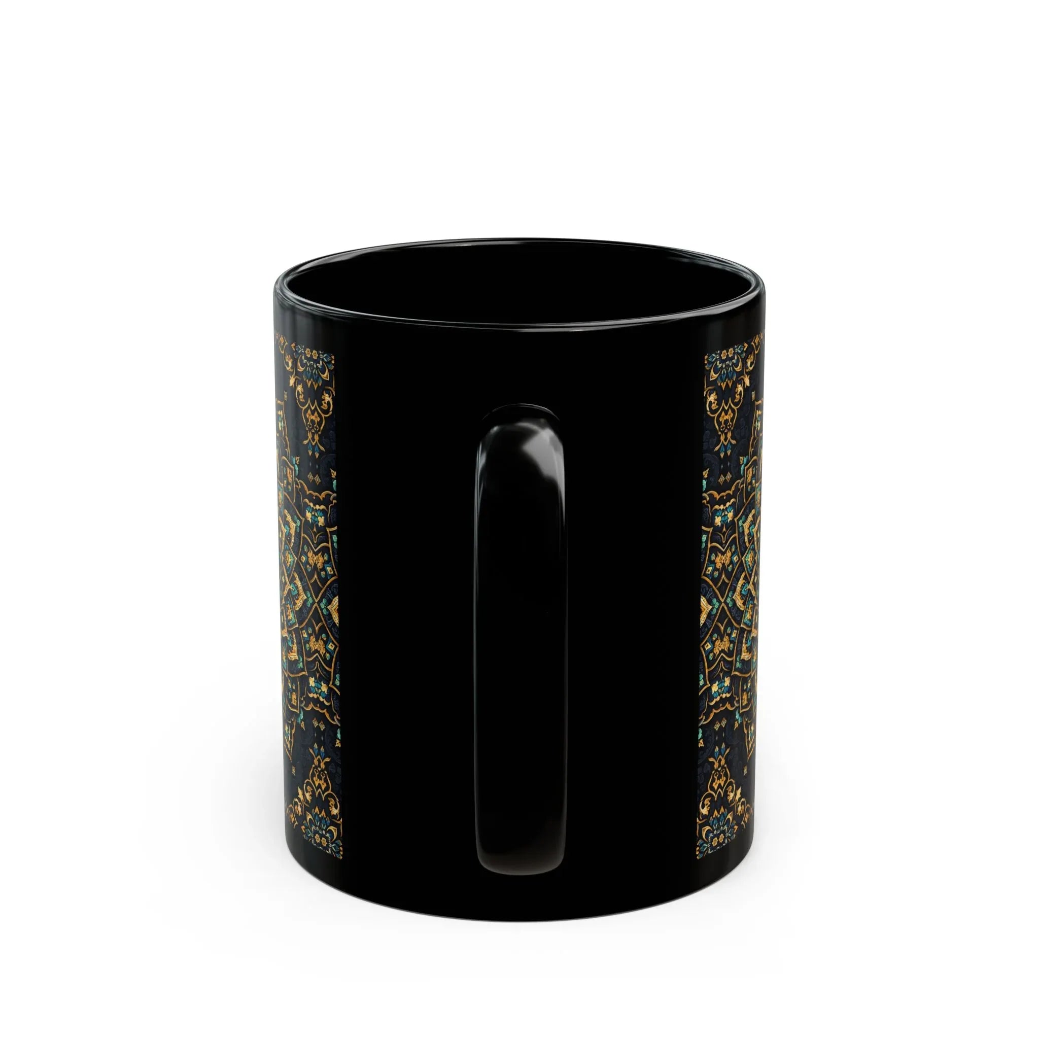 Ornate Mandala Mug - Black Mug (11oz, 15oz) - KARARMDESIGN