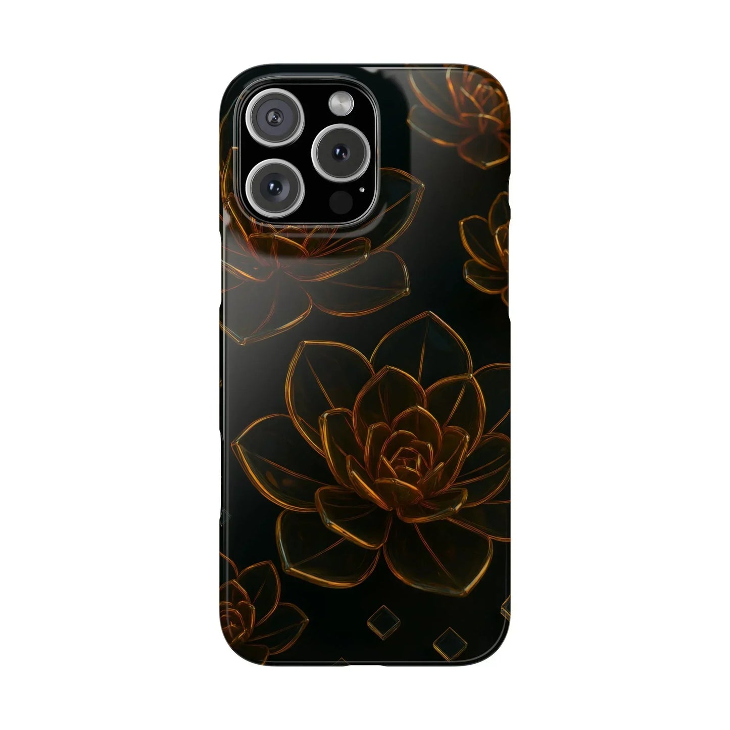 Glass Flower Phone Case for iPhone 7-16 and Galaxy S10-S24 Models